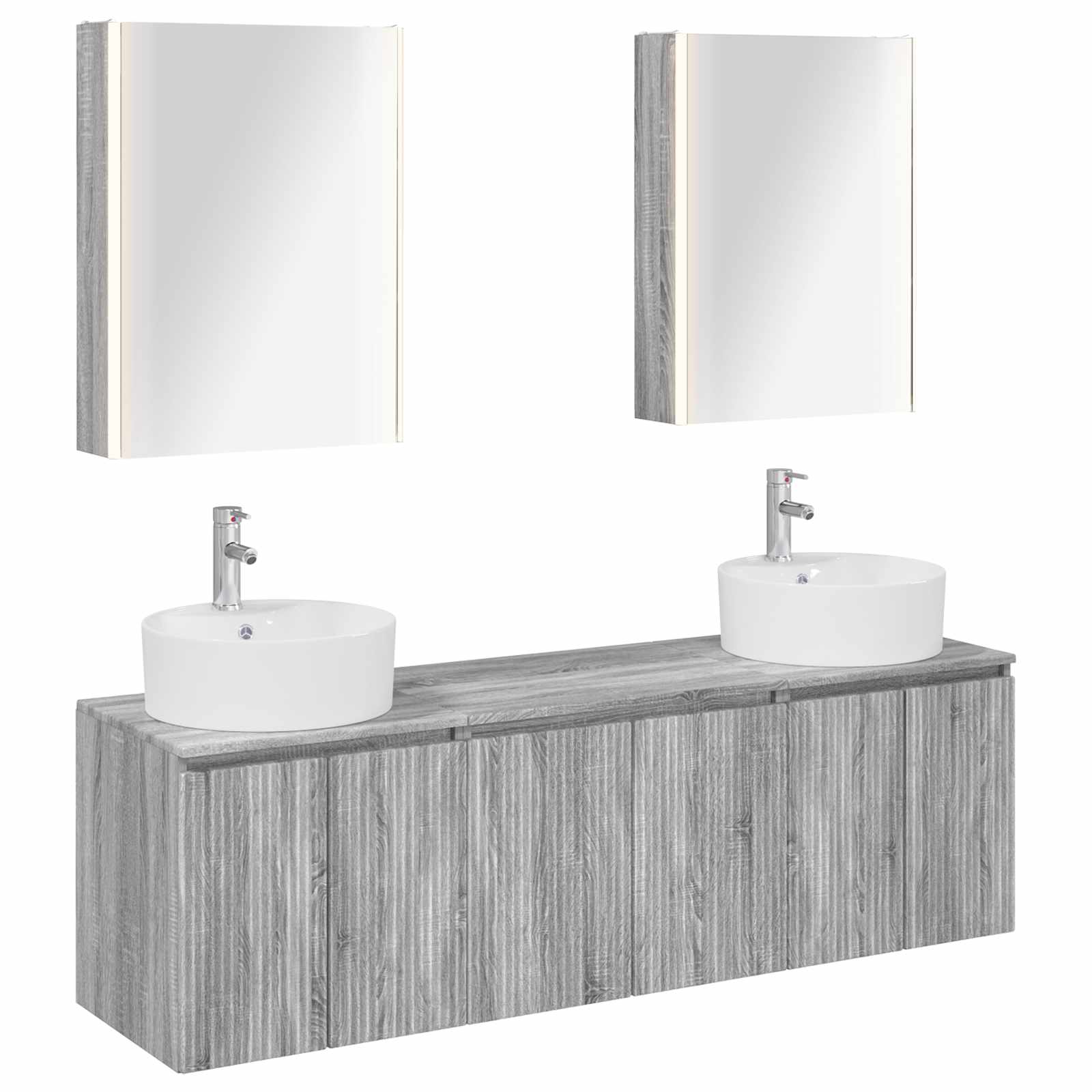 Set ormarića za kupaonicu 5 pcs Siva Sonoma Konstruirano drvo