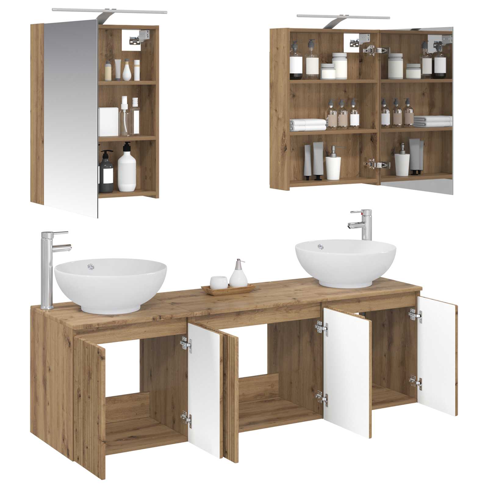 Set ormarića za kupaonicu 5 pcs Hrast artisan Konstruirano drvo
