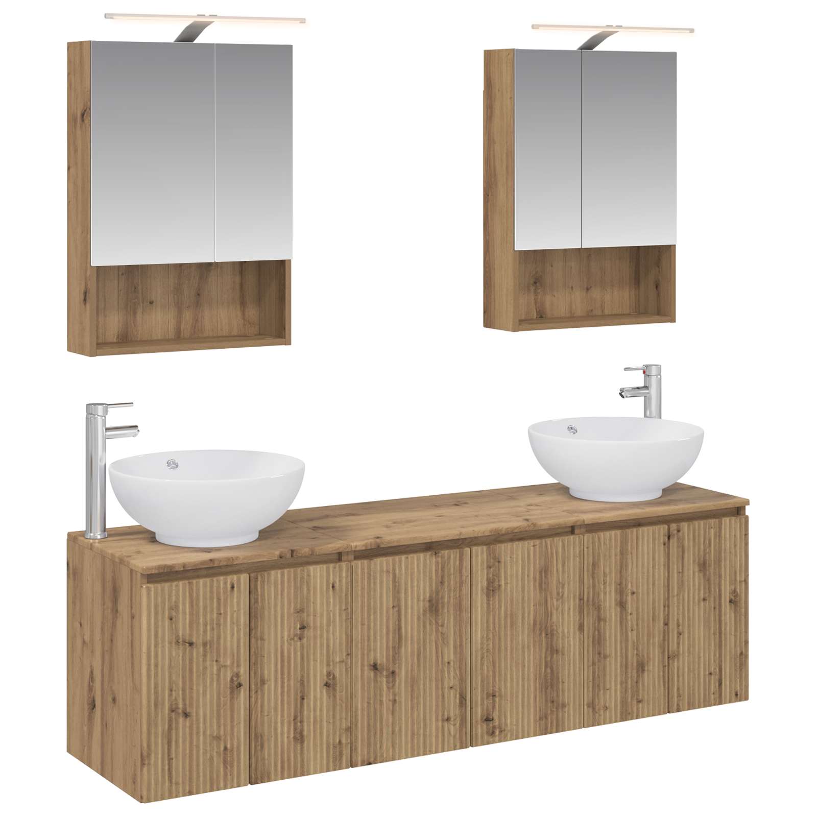 Set ormarića za kupaonicu 5 pcs Hrast artisan Konstruirano drvo