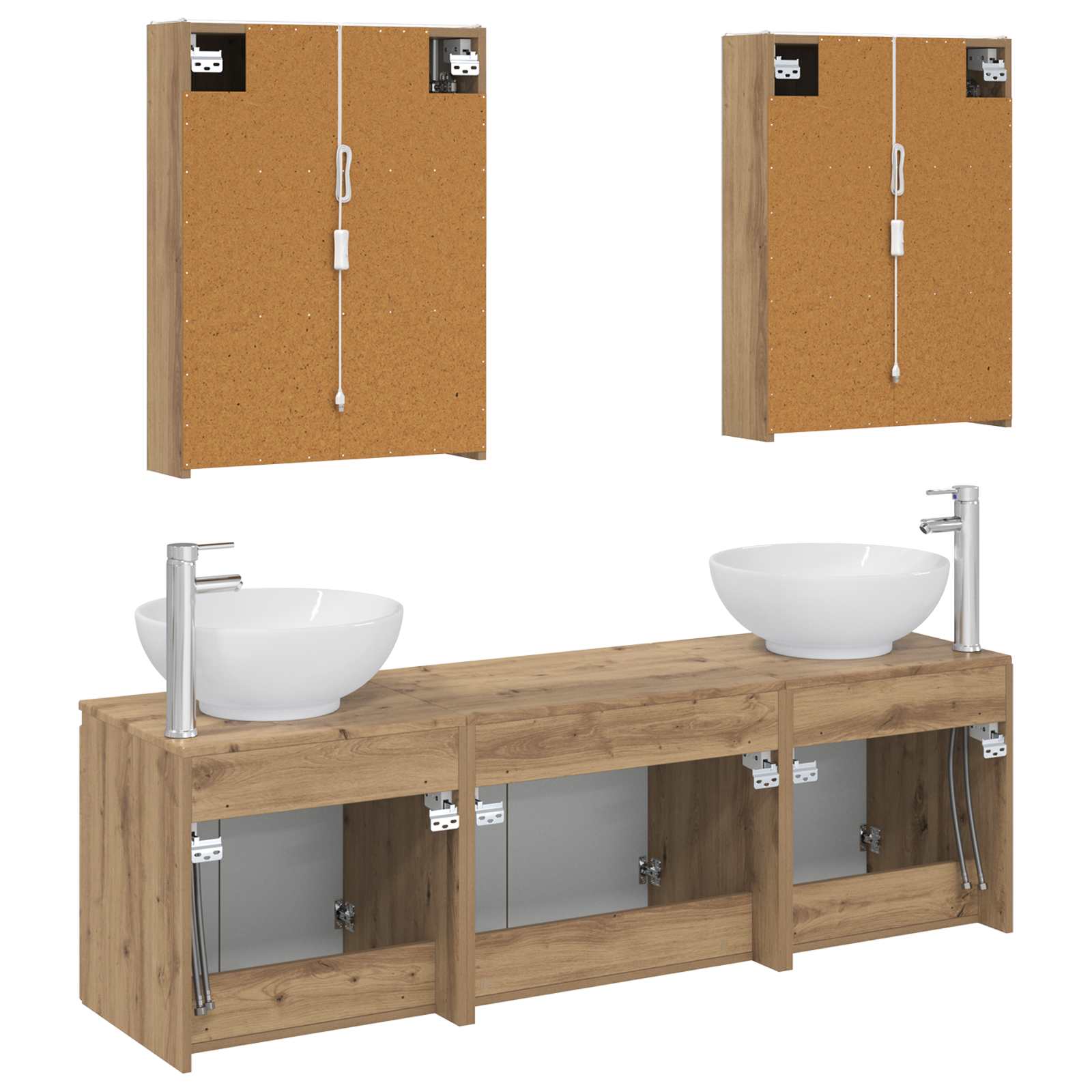 Set ormarića za kupaonicu 5 pcs Hrast artisan Konstruirano drvo