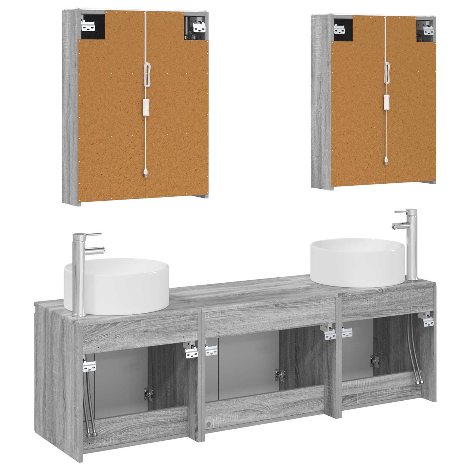 Set ormarića za kupaonicu 5 pcs Siva Sonoma Konstruirano drvo