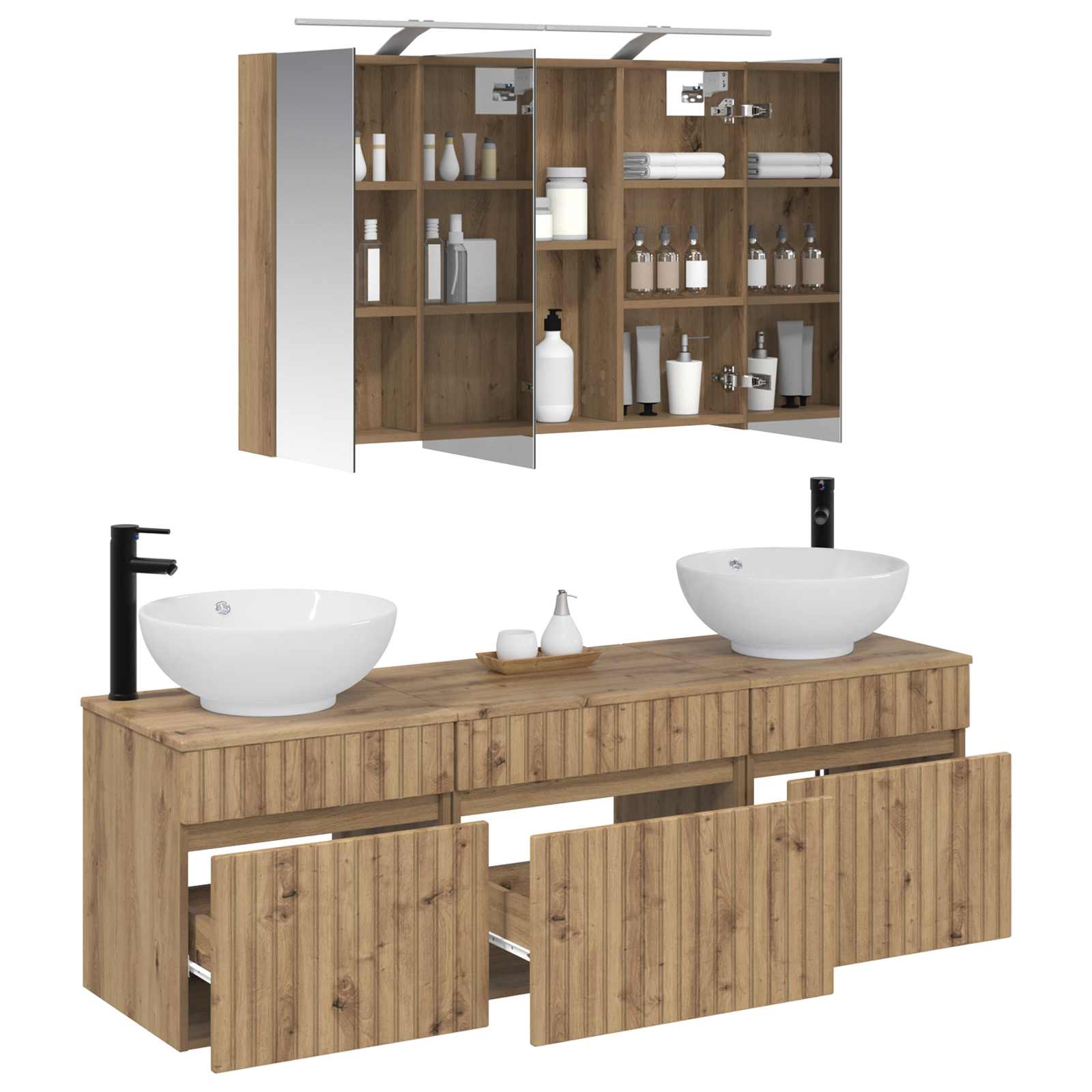 Set ormarića za kupaonicu 4 pcs Hrast artisan