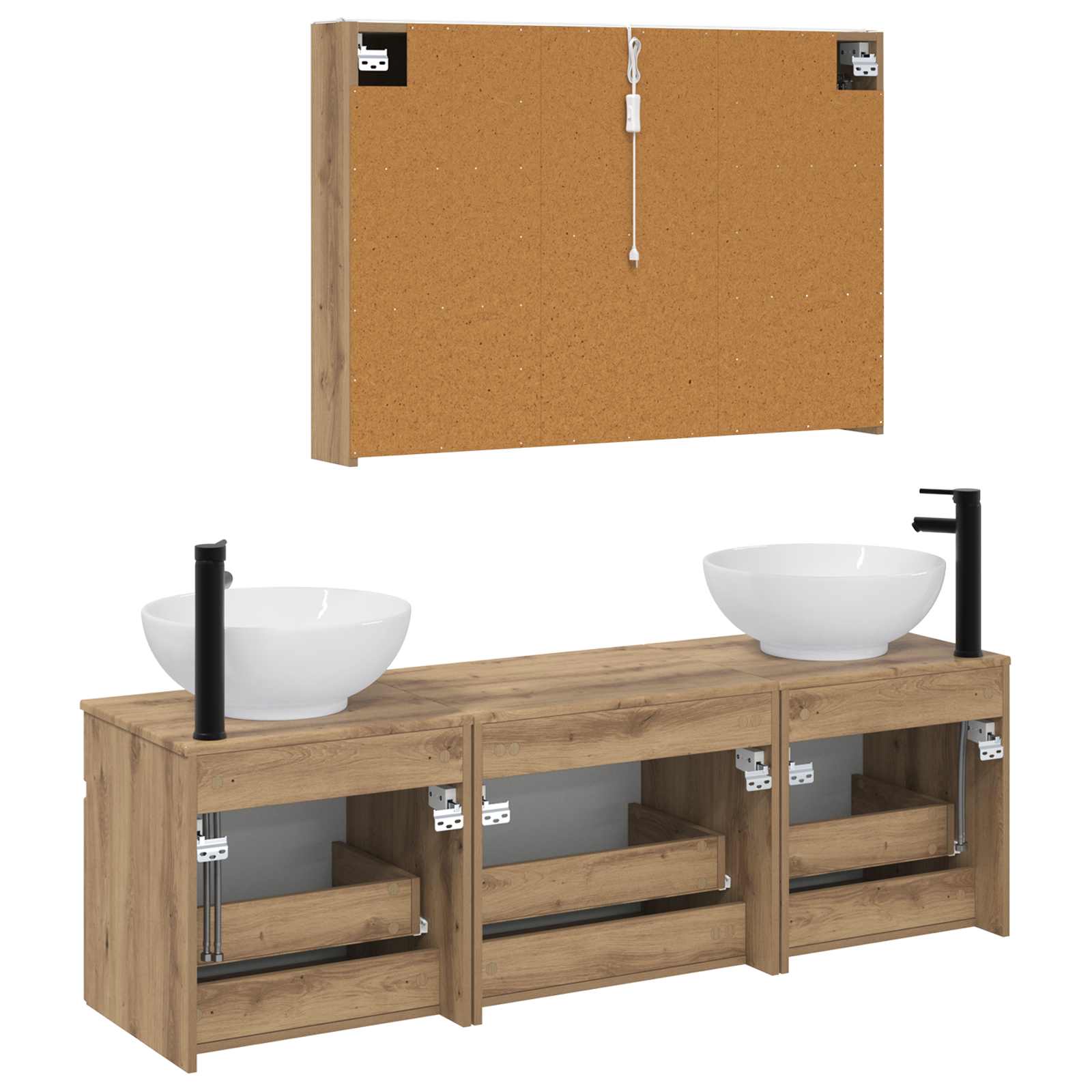 Set ormarića za kupaonicu 4 pcs Hrast artisan