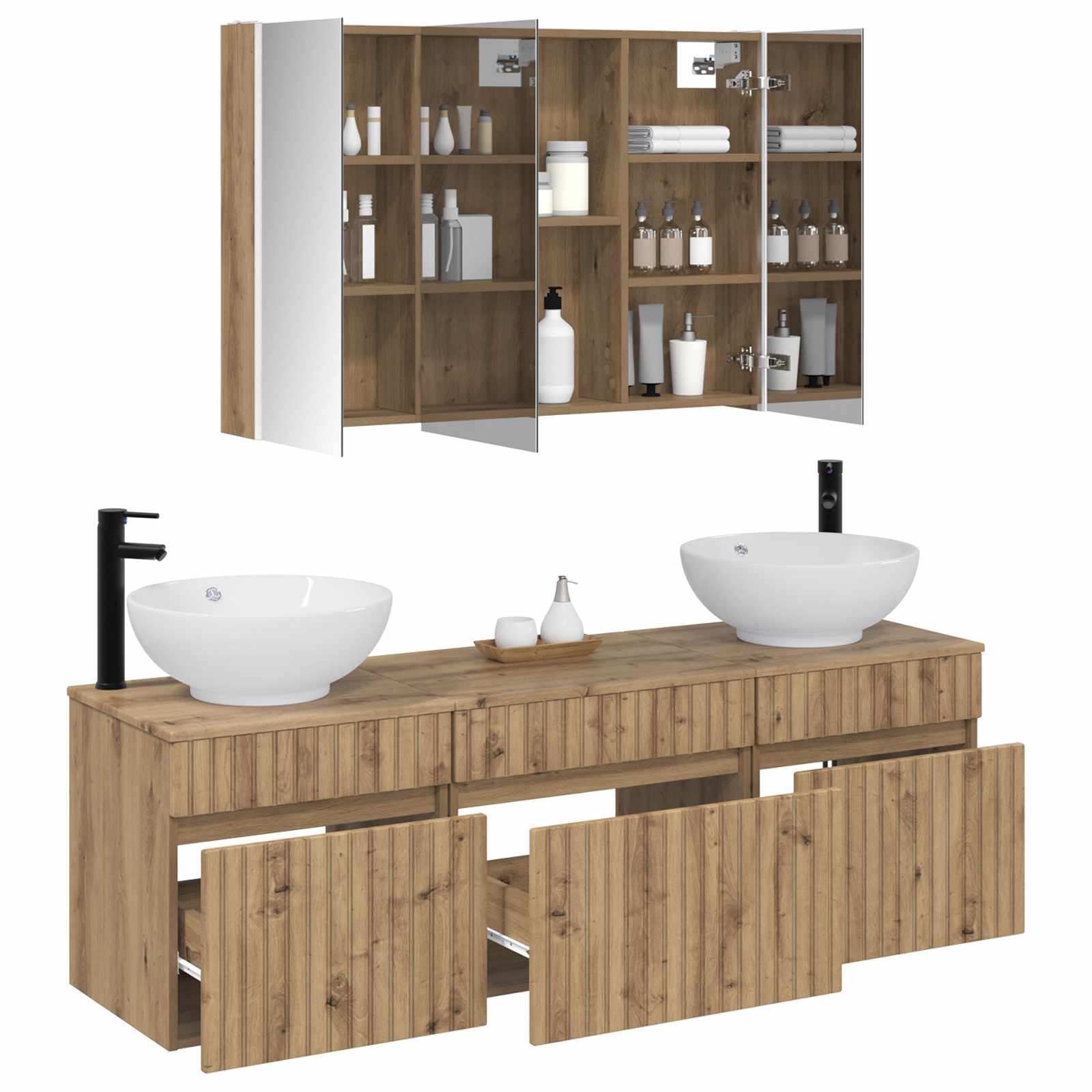 Set ormarića za kupaonicu 4 pcs Hrast artisan