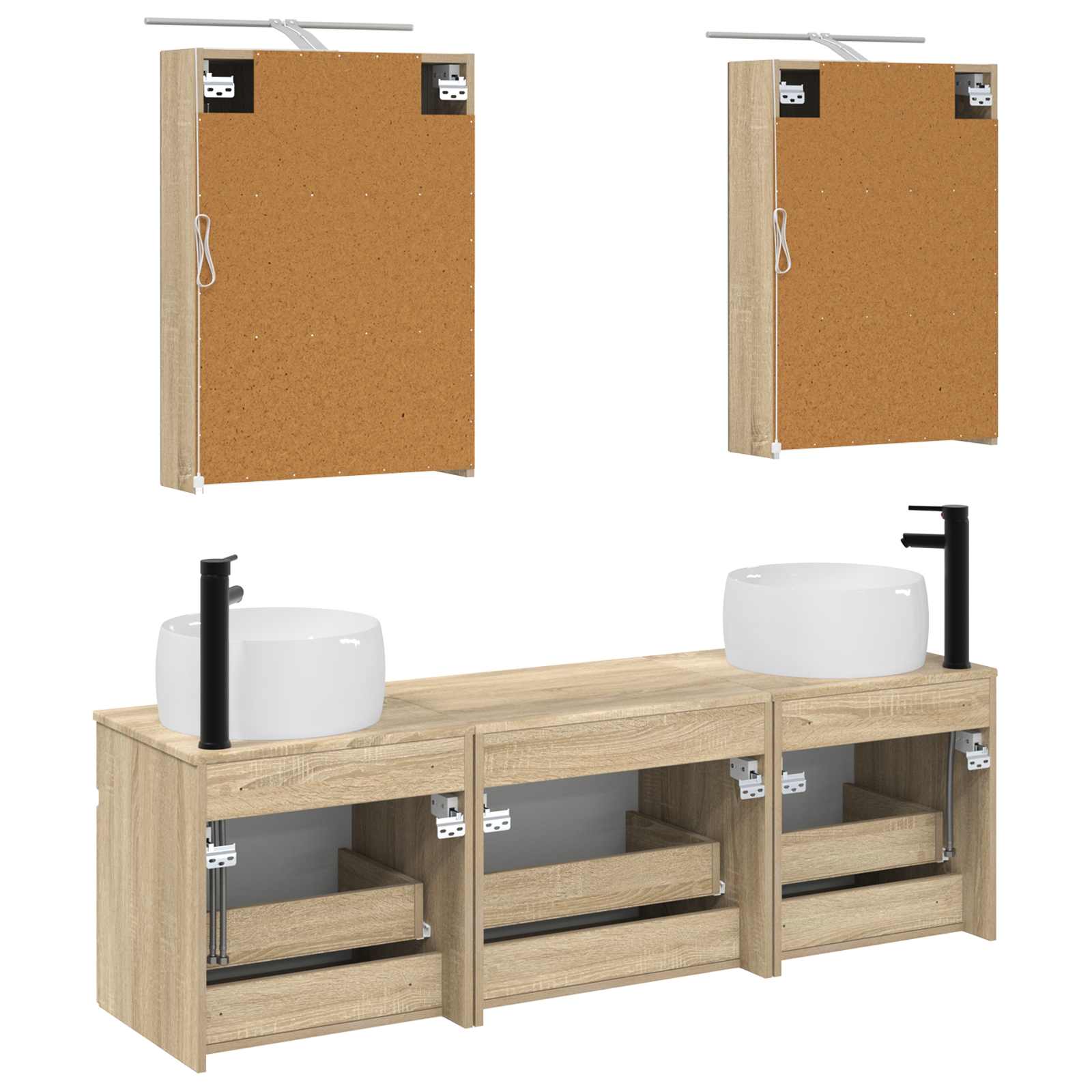 Set ormarića za kupaonicu 5 pcs Hrast sonoma 50 x 14,5 x 70 cm