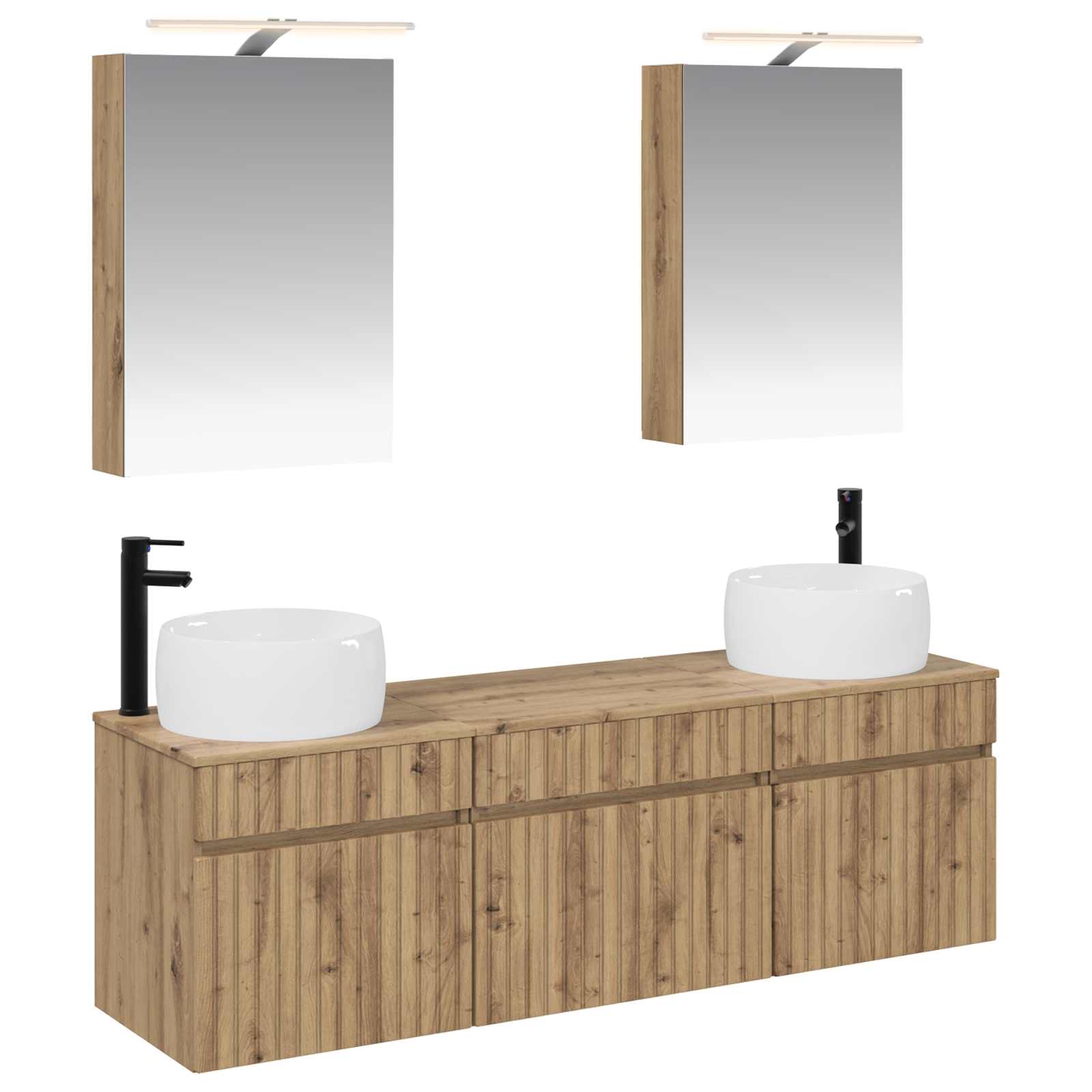 Set ormarića za kupaonicu 5 pcs Hrast artisan 50 x 14,5 x 70 cm