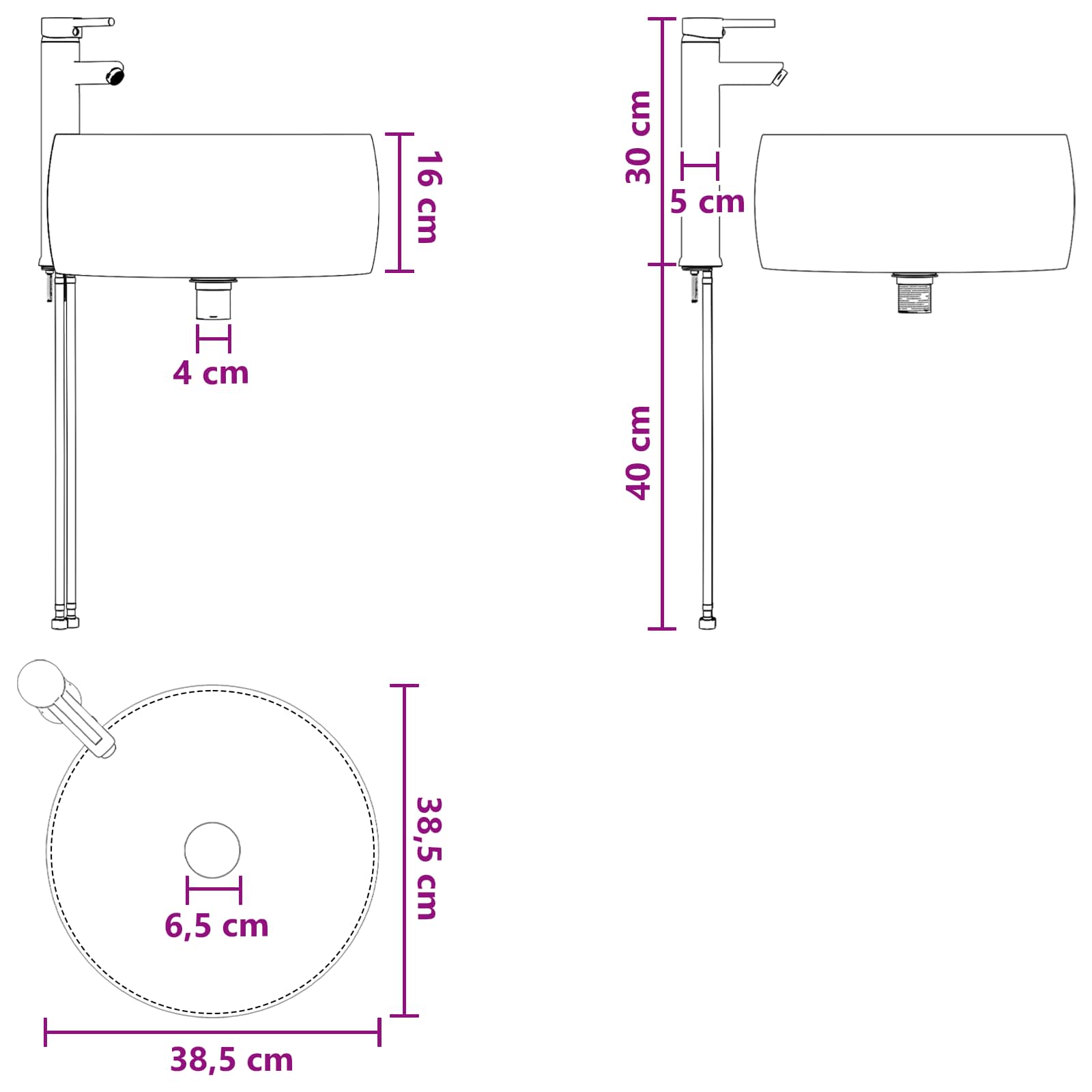 Set ormarića za kupaonicu 5 pcs Hrast artisan 50 x 14,5 x 70 cm
