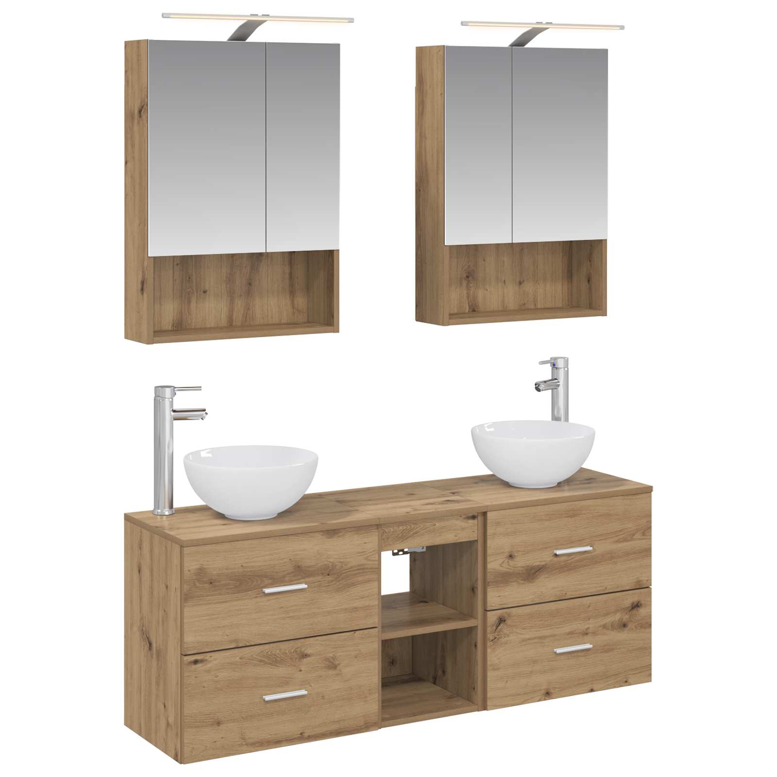 Set ormarića za kupaonicu 5 pcs Hrast artisan 50 x 14,5 x 70 cm