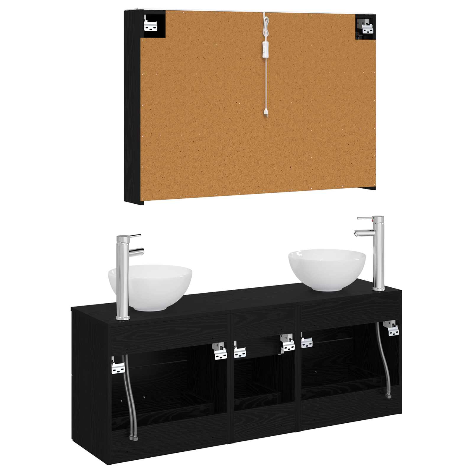 Set namještaja za kupaonicu 4 pcs Crni hrast