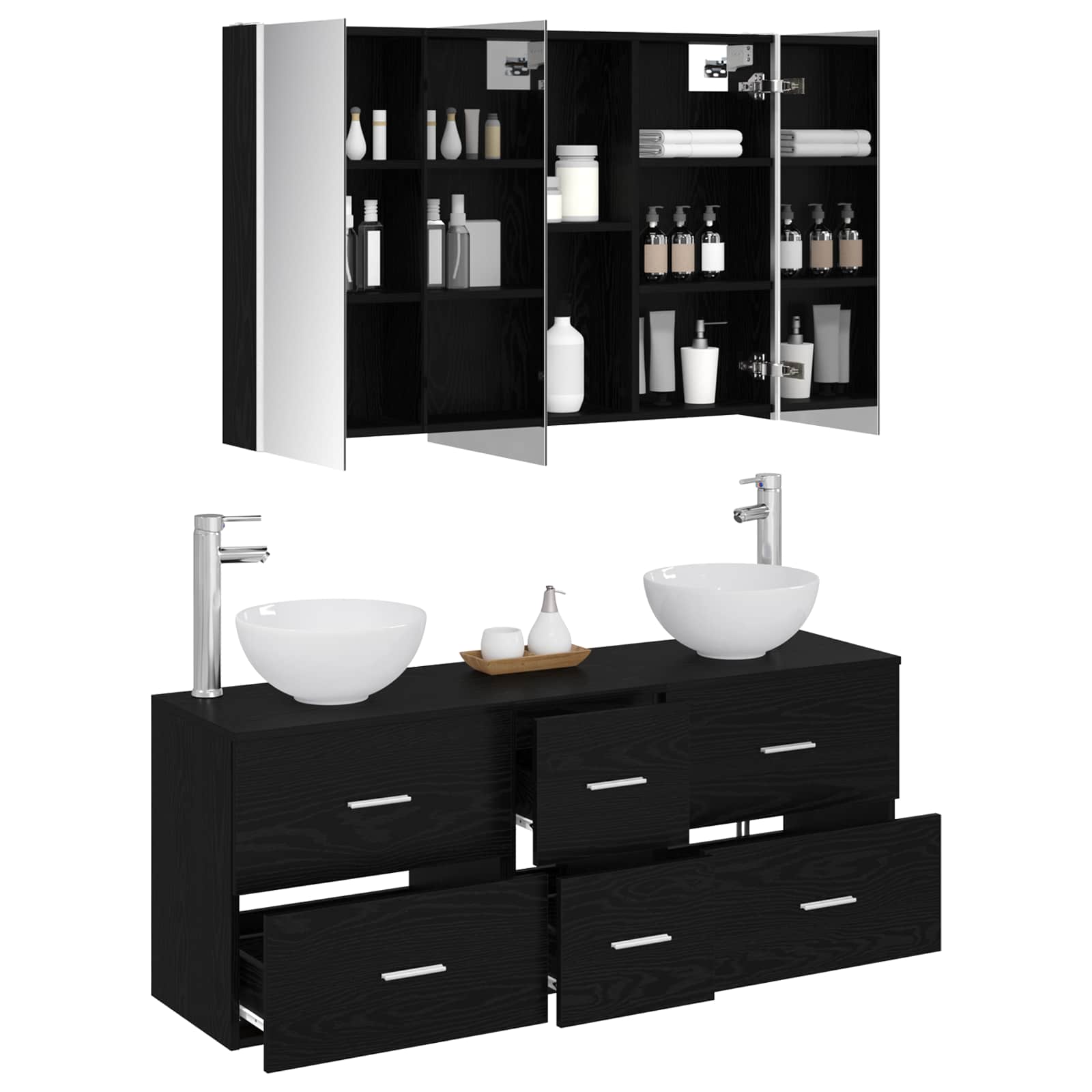 Set namještaja za kupaonicu 4 pcs Crni hrast