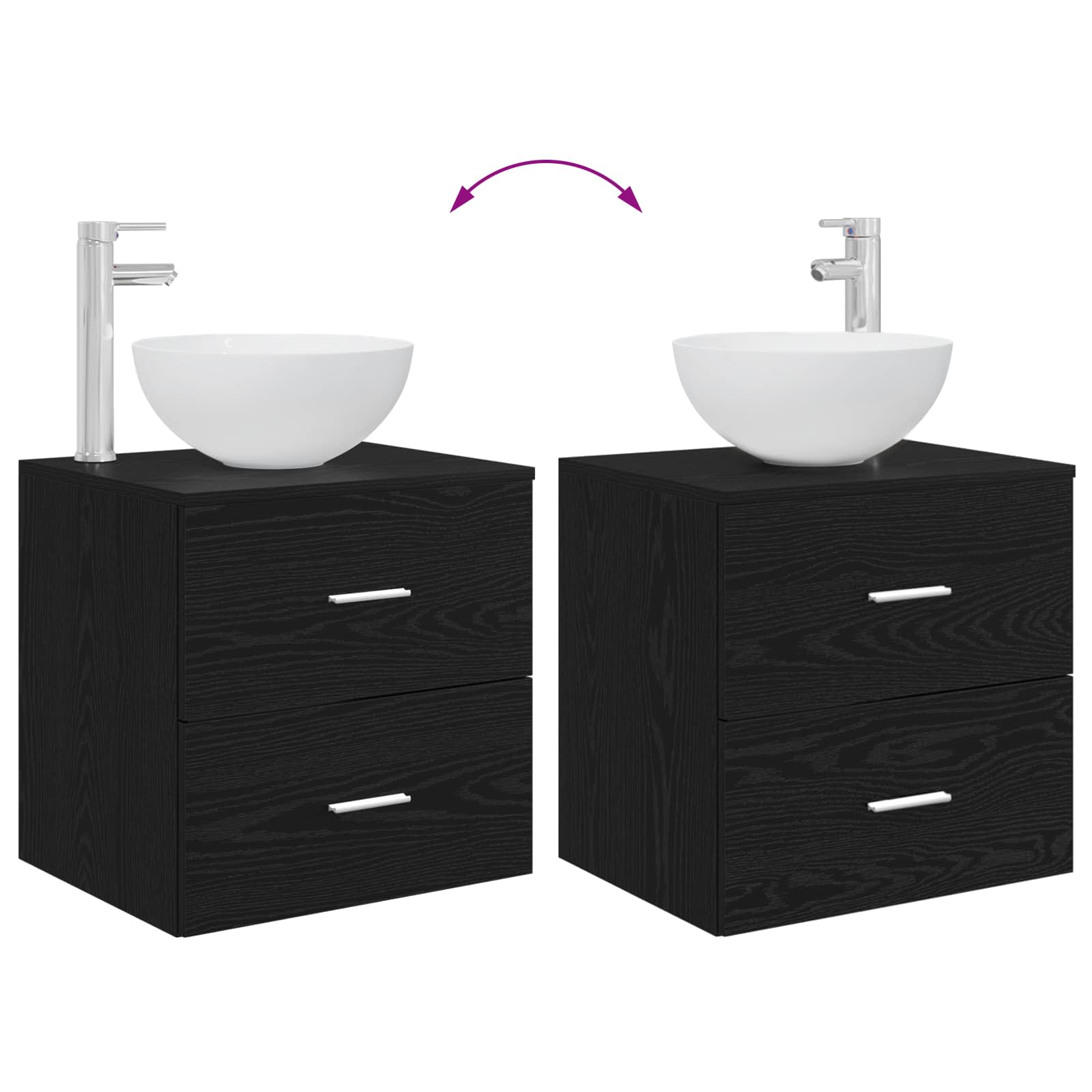 Set namještaja za kupaonicu 4 pcs Crni hrast