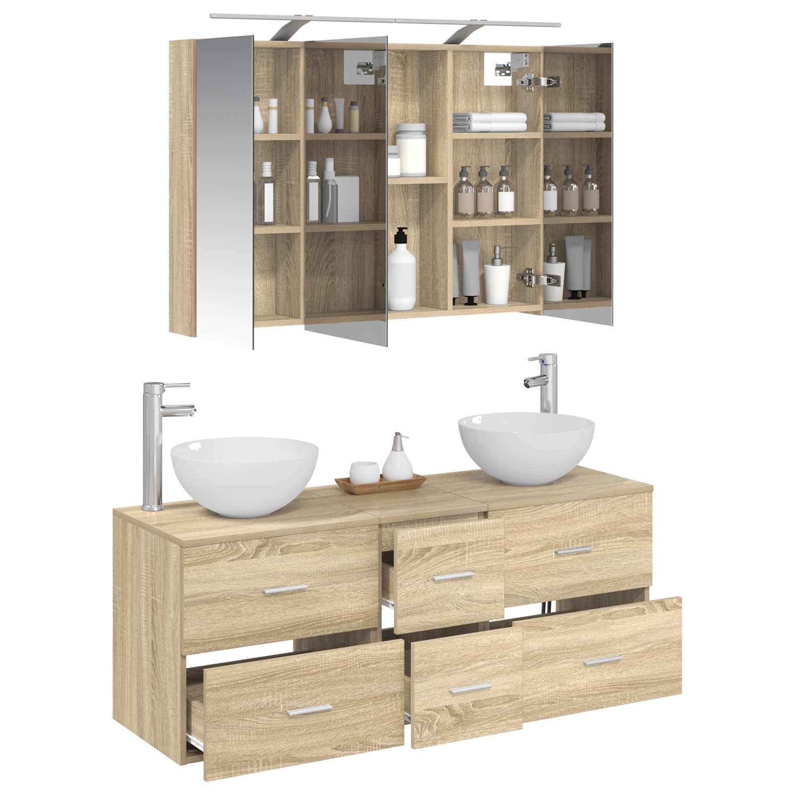 Set namještaja za kupaonicu 4 pcs Hrast sonoma