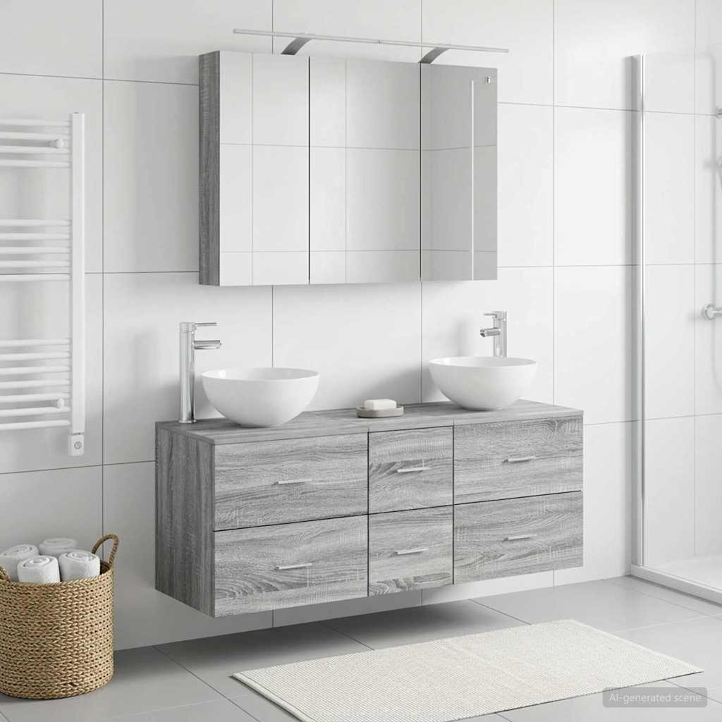 Set namještaja za kupaonicu 4 pcs Siva Sonoma