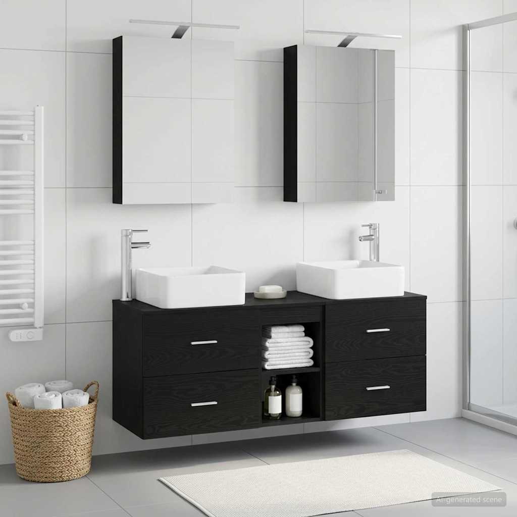 Set namještaja za kupaonicu 5 pcs Crni hrast