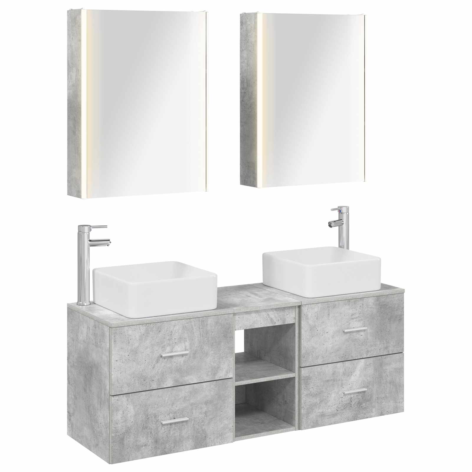 Set namještaja za kupaonicu 5 pcs Betonska siva