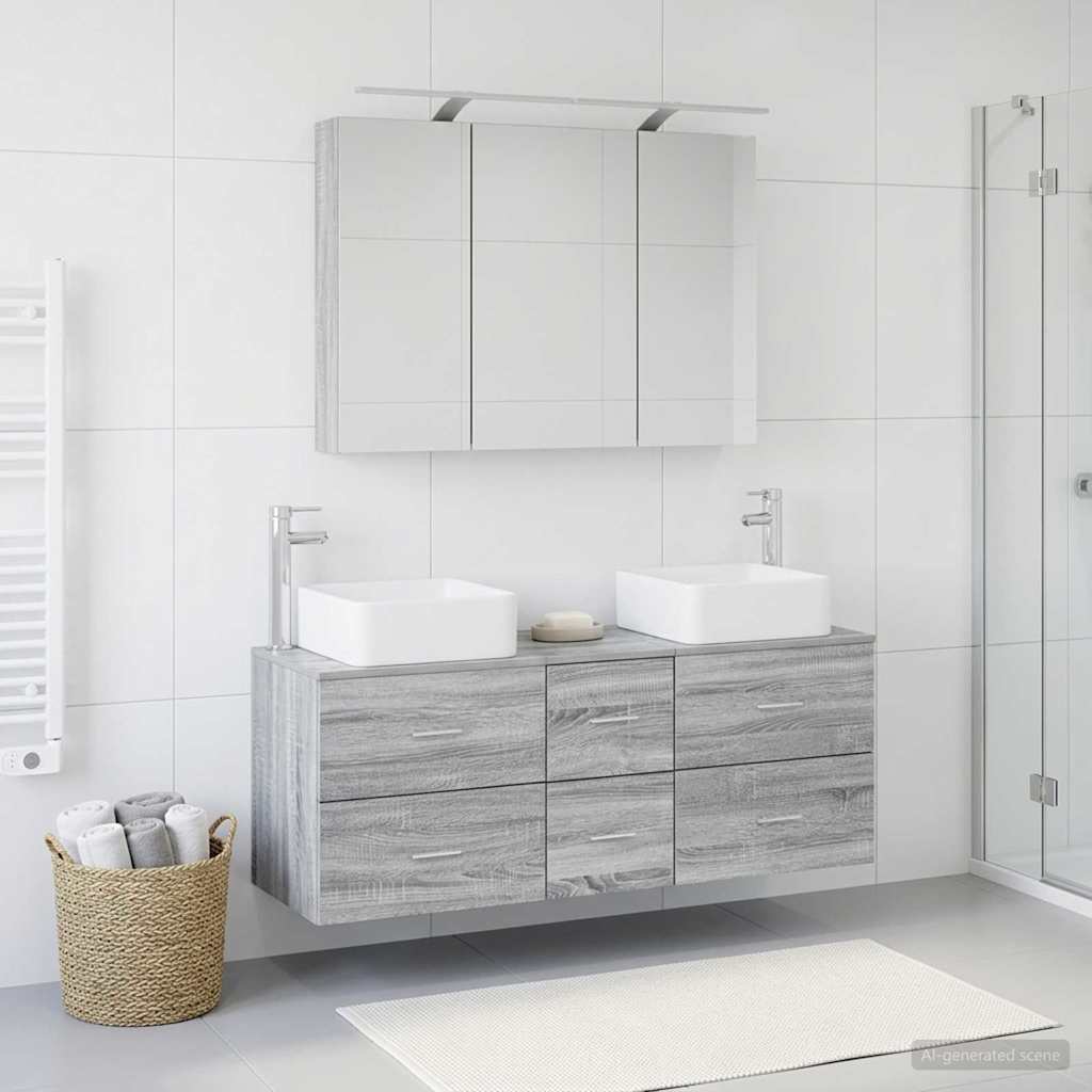 Set namještaja za kupaonicu 4 pcs Siva Sonoma