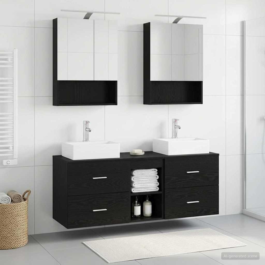 Set namještaja za kupaonicu 5 pcs Crni hrast