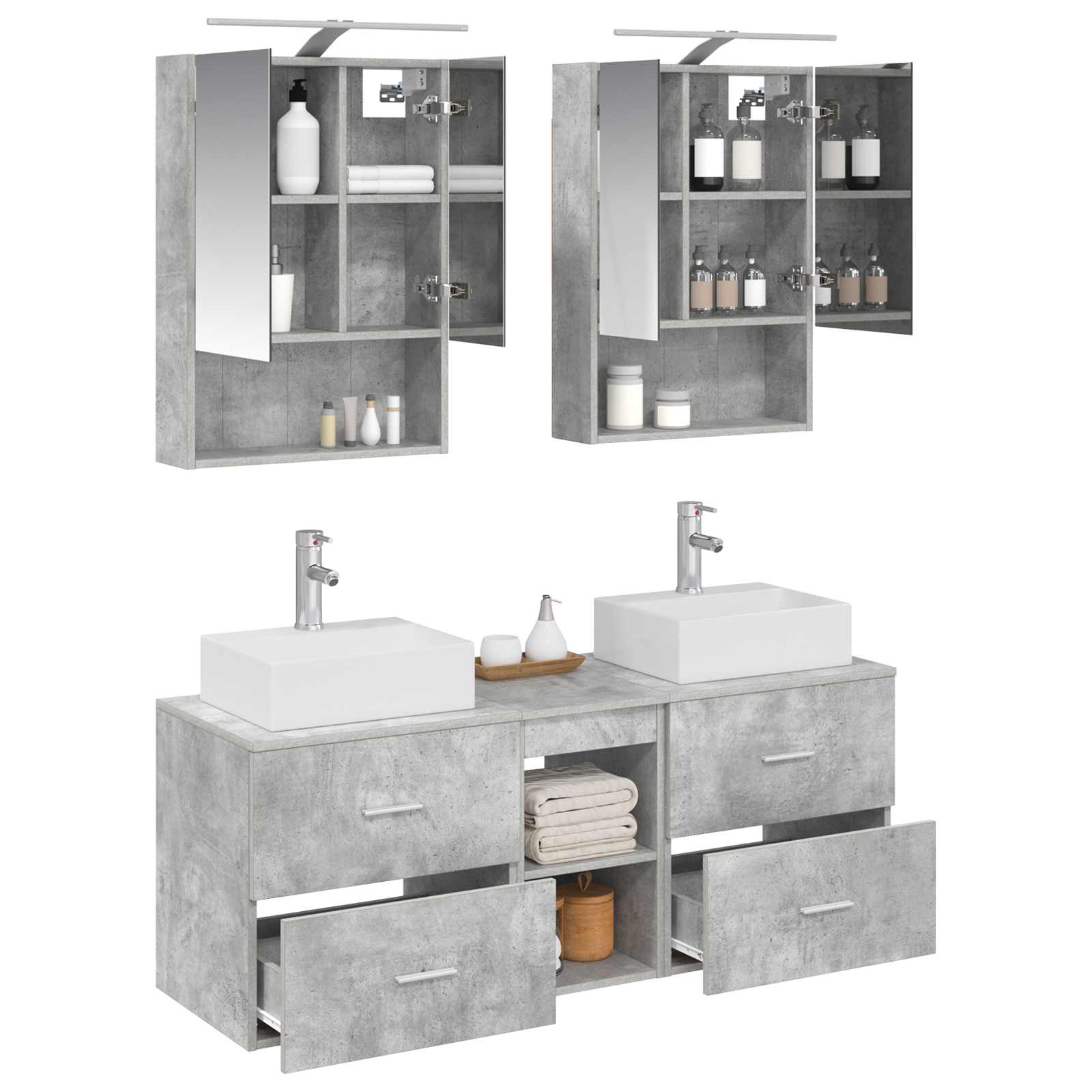 Set namještaja za kupaonicu 5 pcs Betonska siva