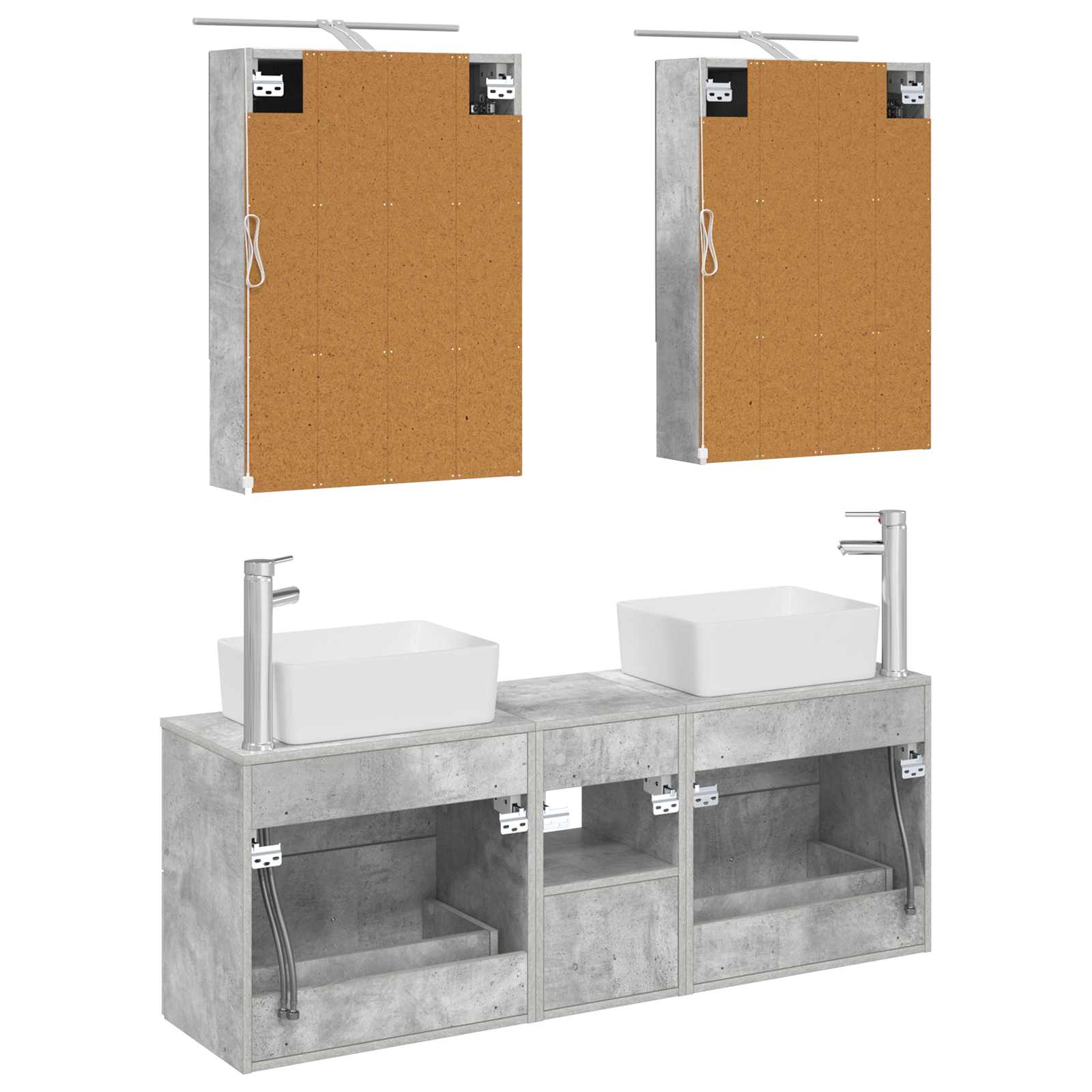 Set namještaja za kupaonicu 5 pcs Betonska siva