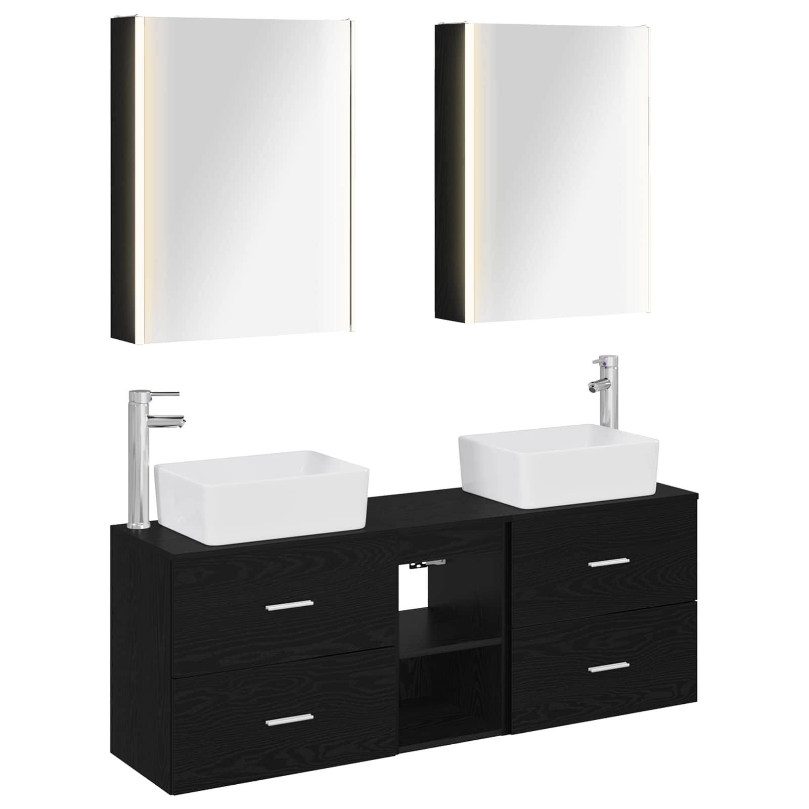 Set namještaja za kupaonicu 5 pcs Crni hrast