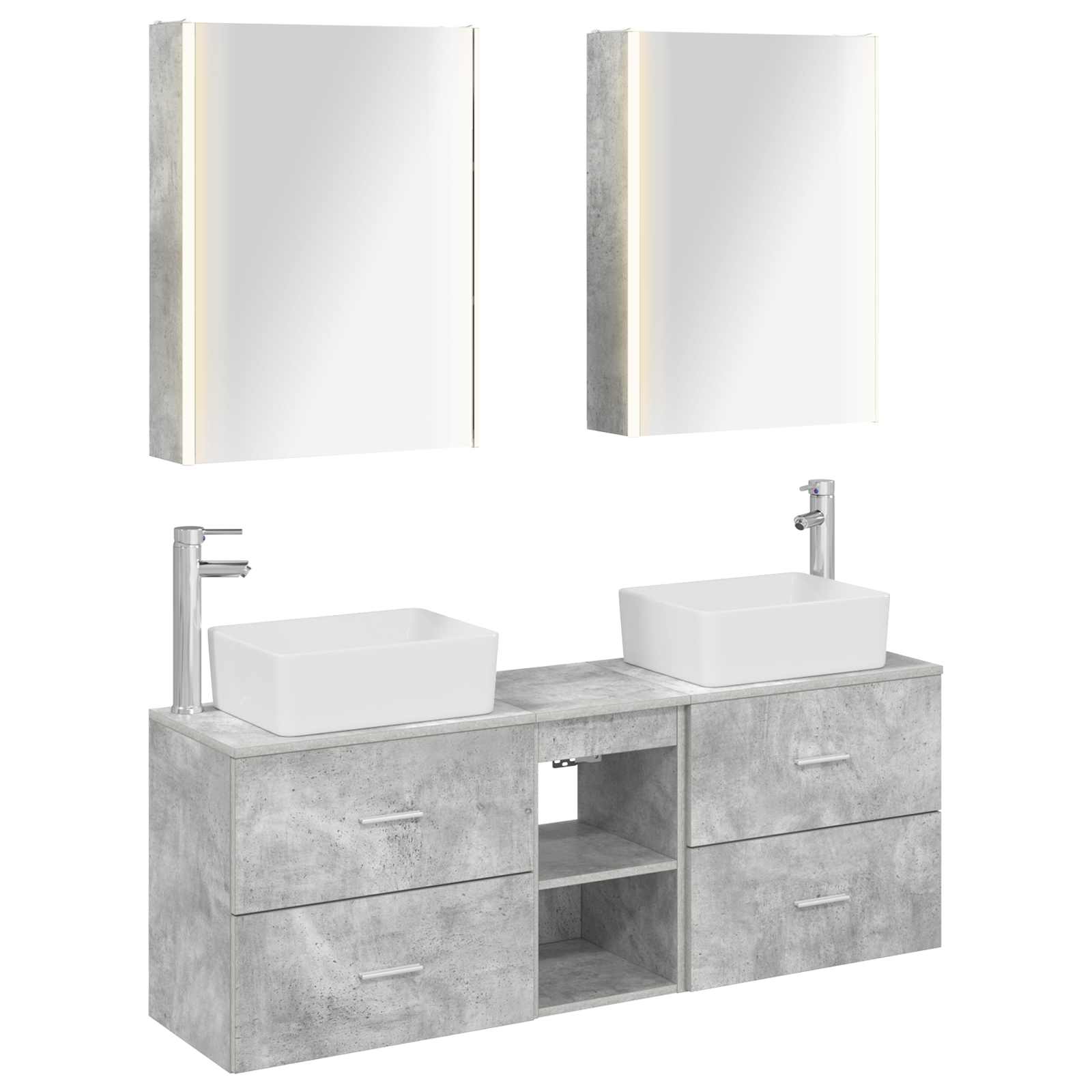 Set namještaja za kupaonicu 5 pcs Betonska siva