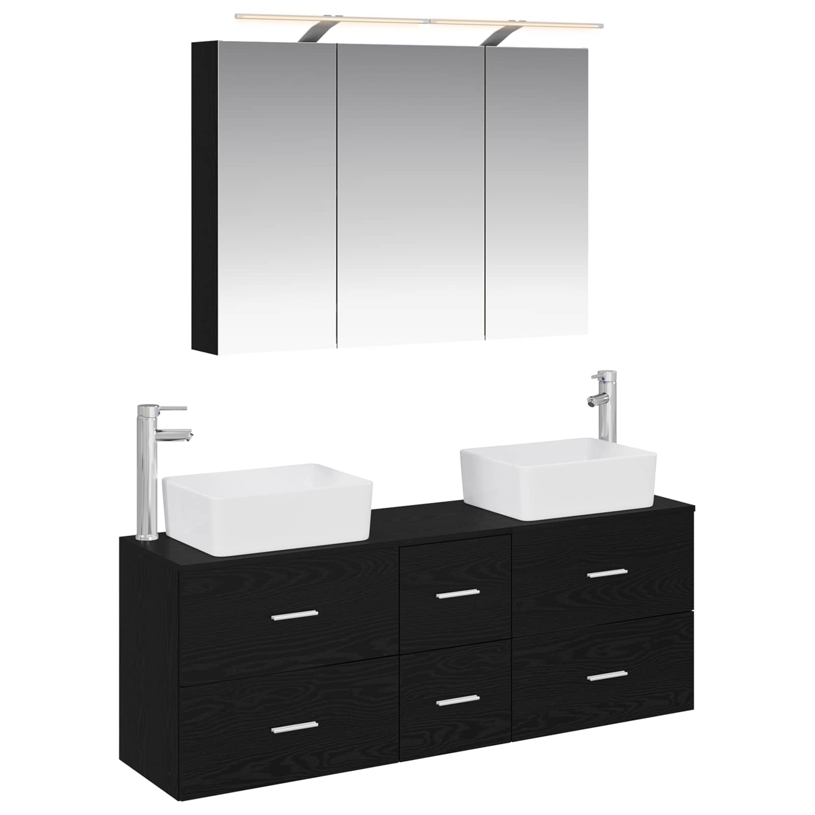 Set namještaja za kupaonicu 4 pcs Crni hrast