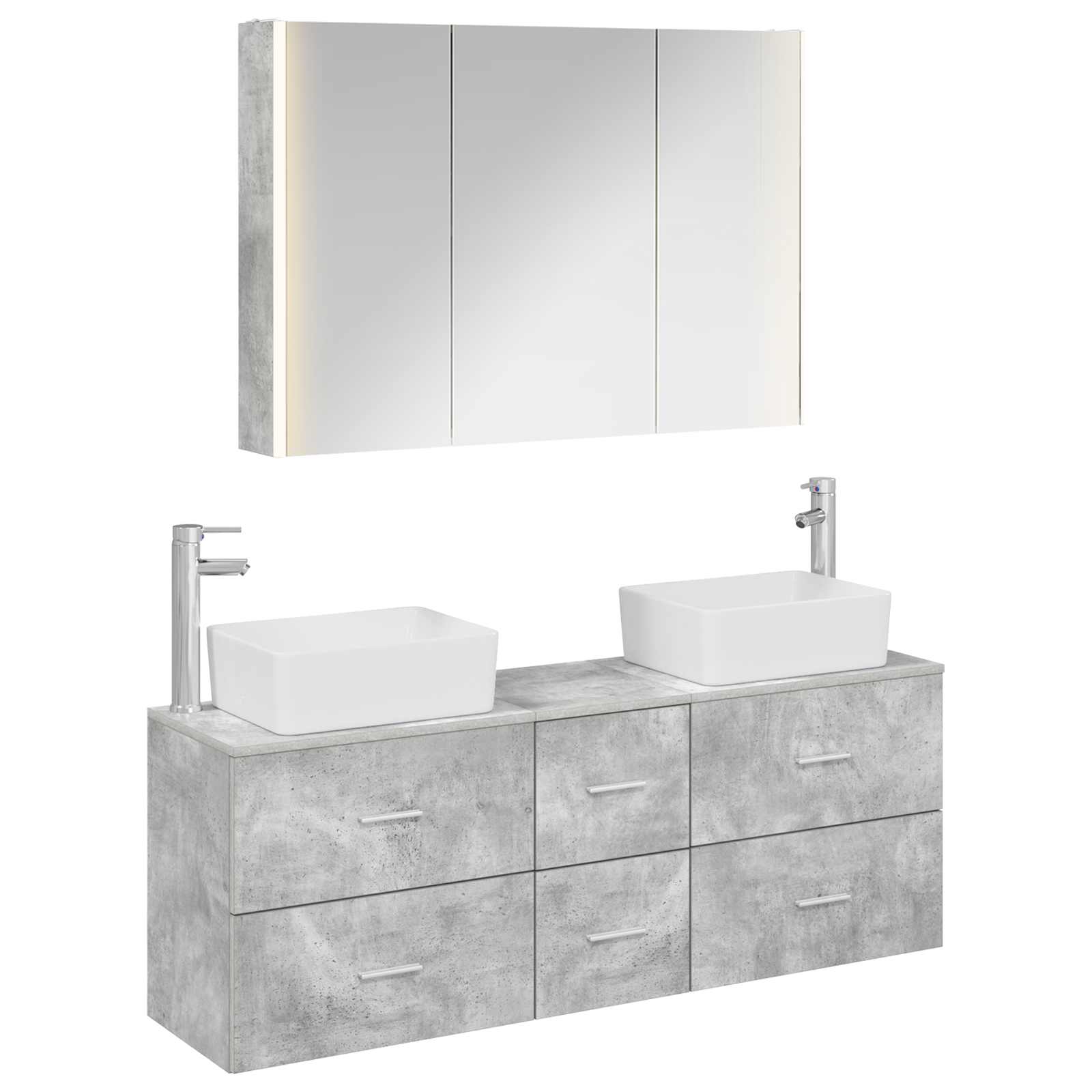 Set namještaja za kupaonicu 4 pcs Betonska siva