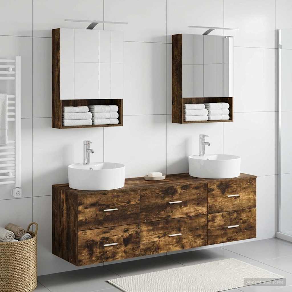 Set namještaja za kupaonicu 5 pcs Dimljeni hrast