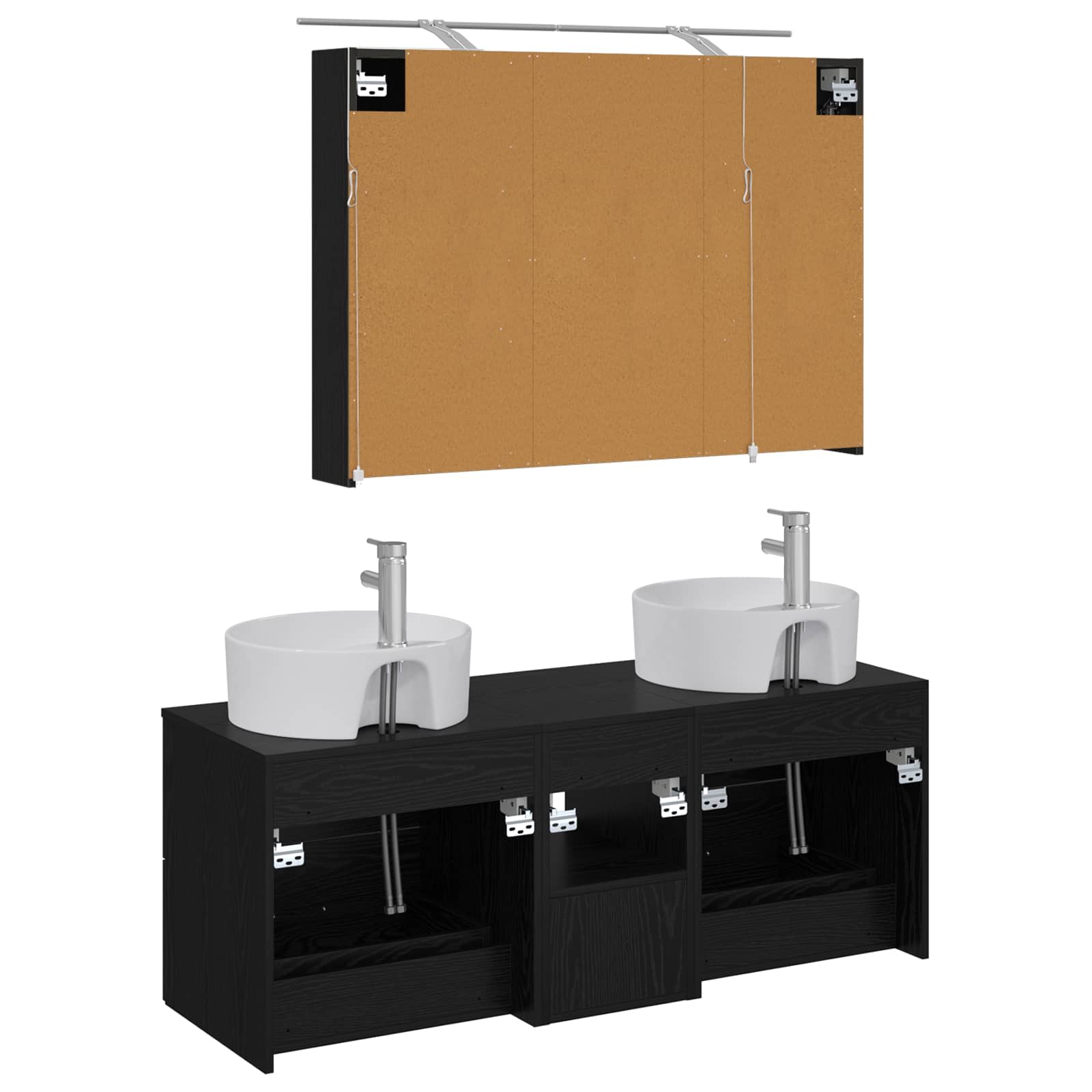 Set namještaja za kupaonicu 4 pcs Crni hrast