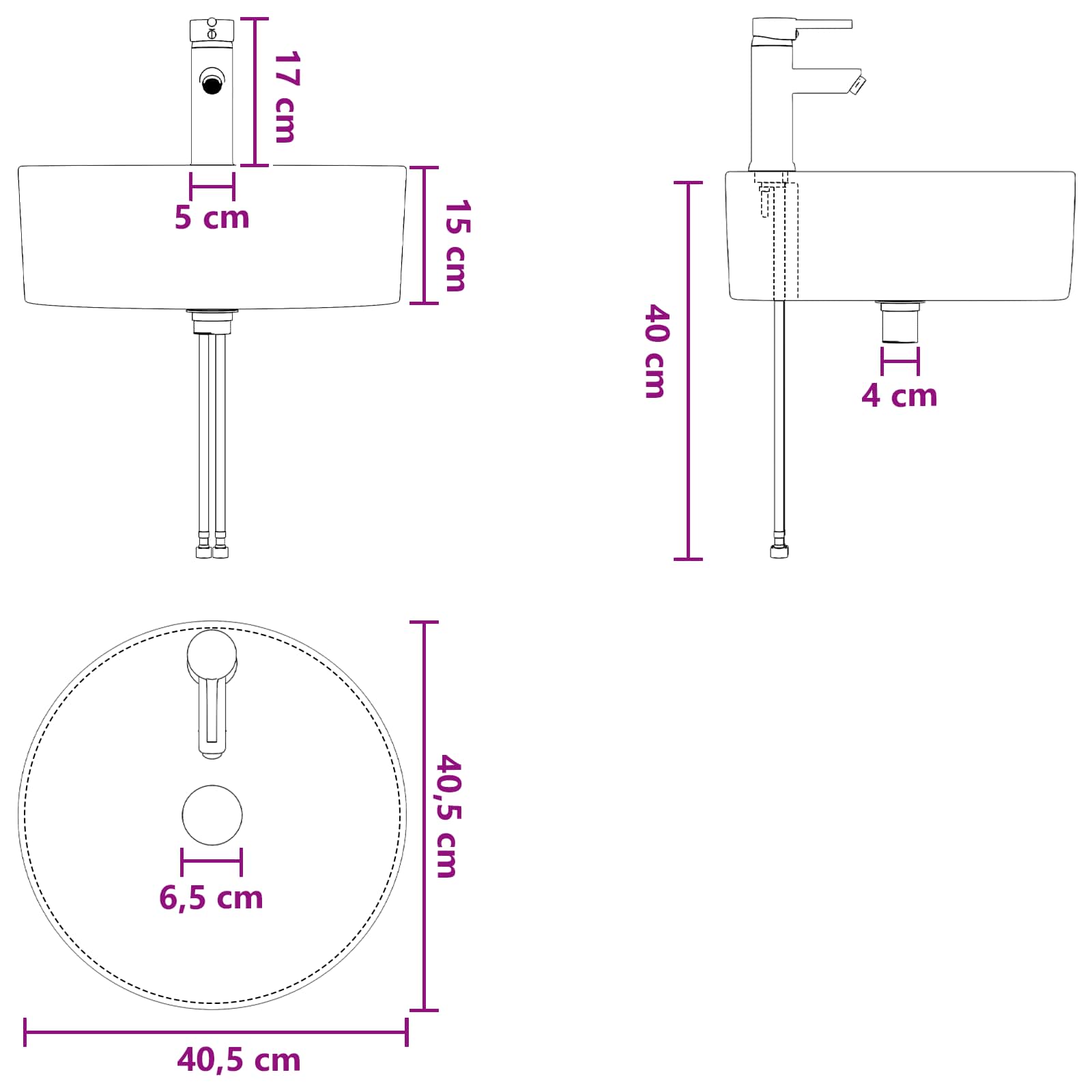 Set namještaja za kupaonicu 4 pcs Siva Sonoma