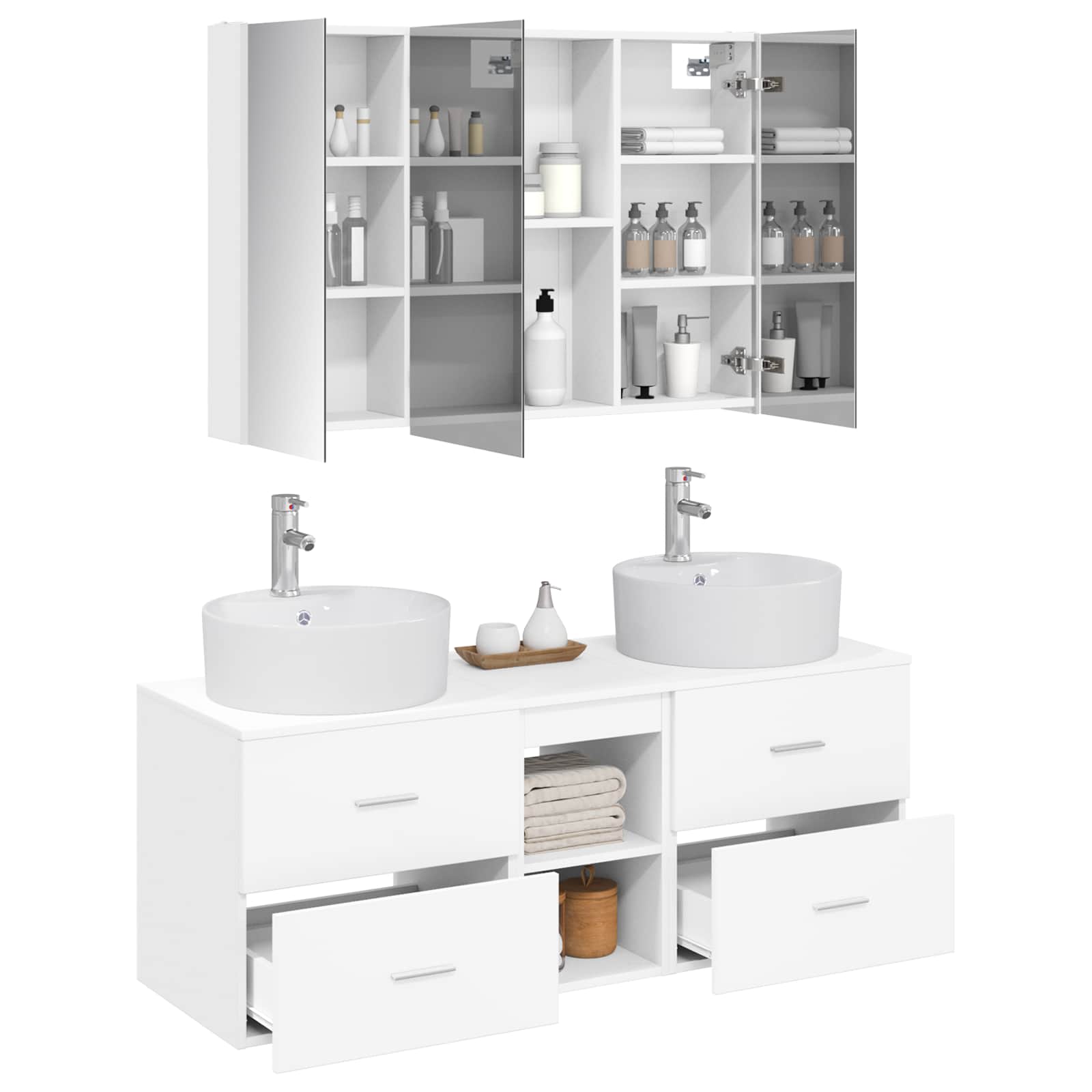 Set namještaja za kupaonicu 4 pcs Bijela