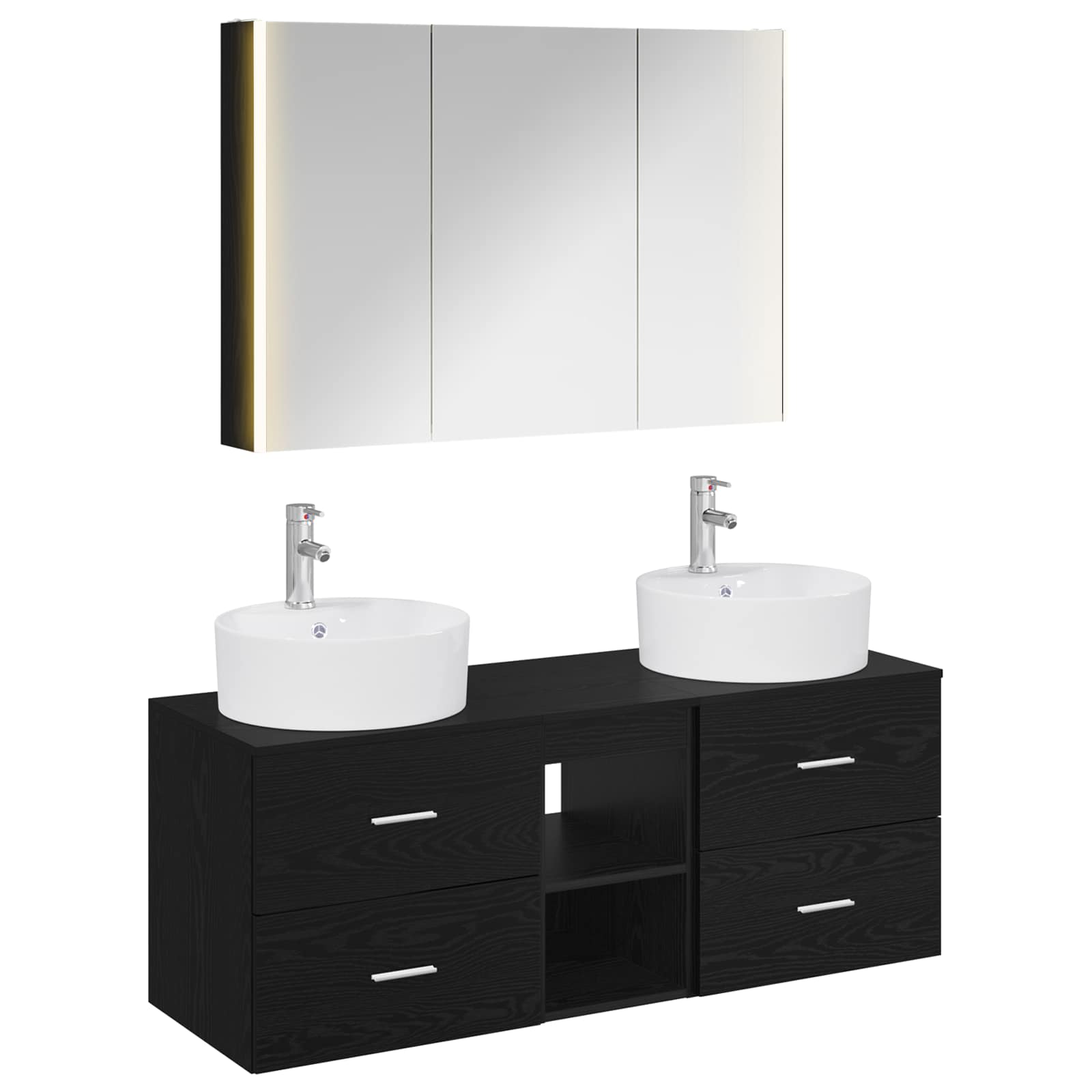 Set namještaja za kupaonicu 4 pcs Crni hrast