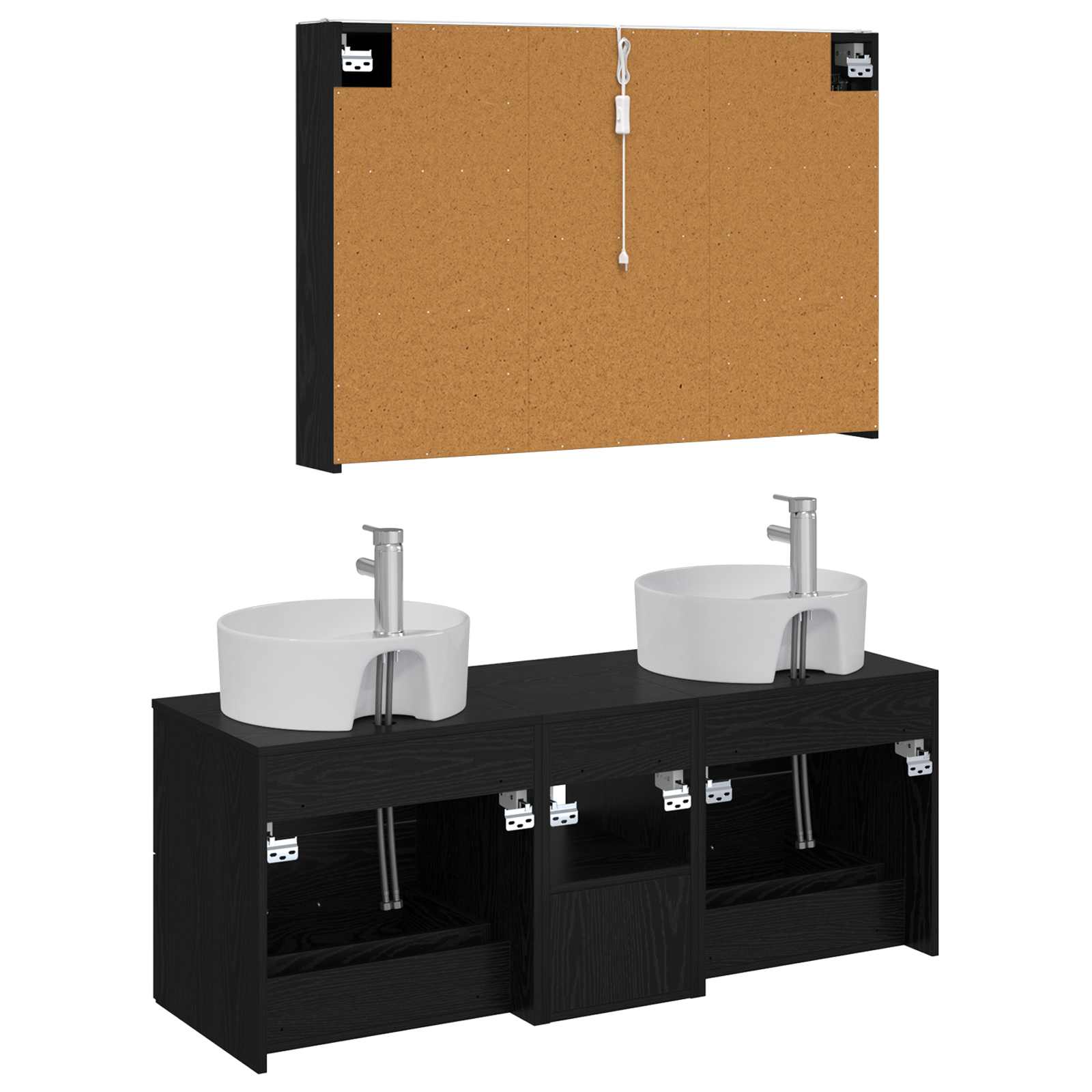 Set namještaja za kupaonicu 4 pcs Crni hrast