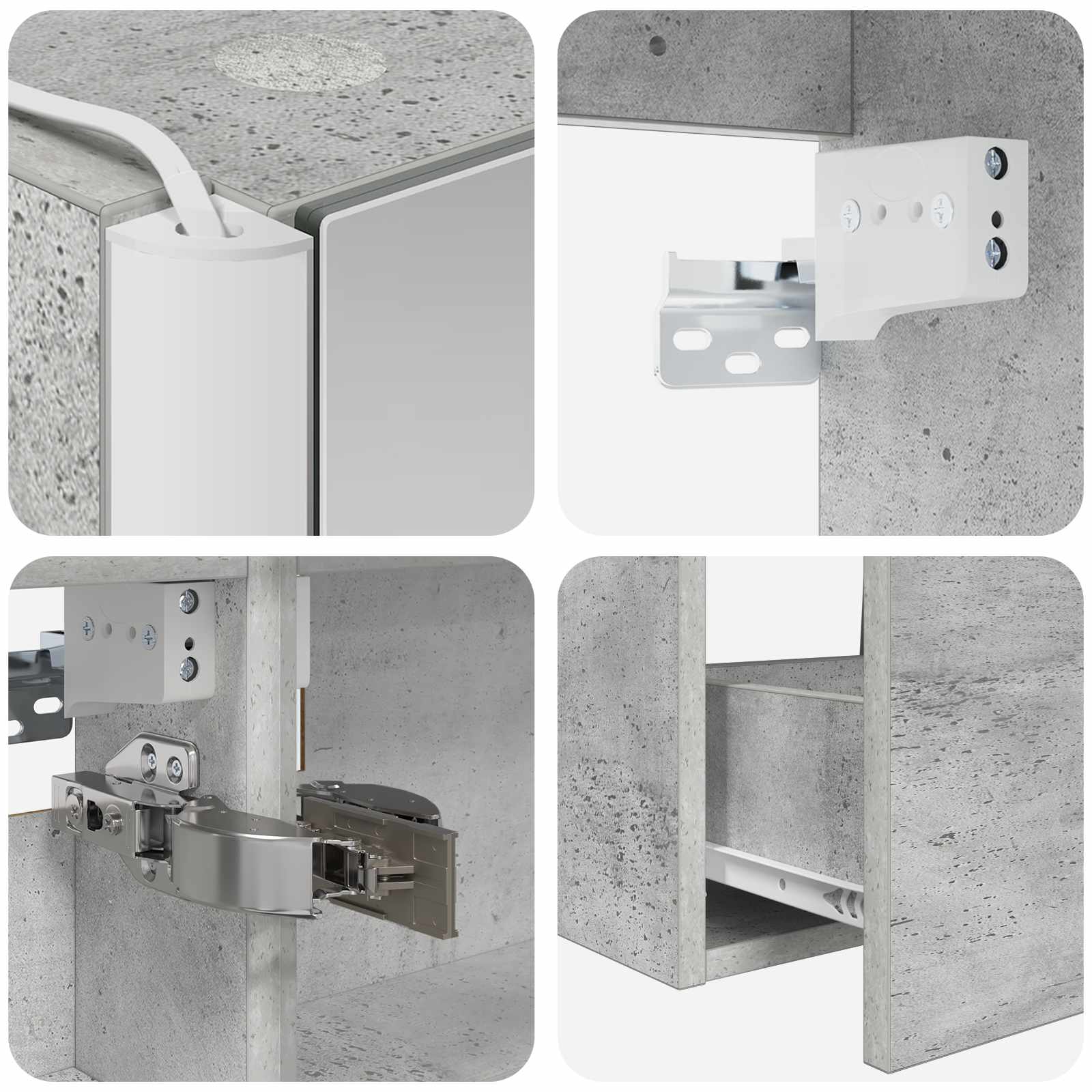 Set namještaja za kupaonicu 4 pcs Betonska siva