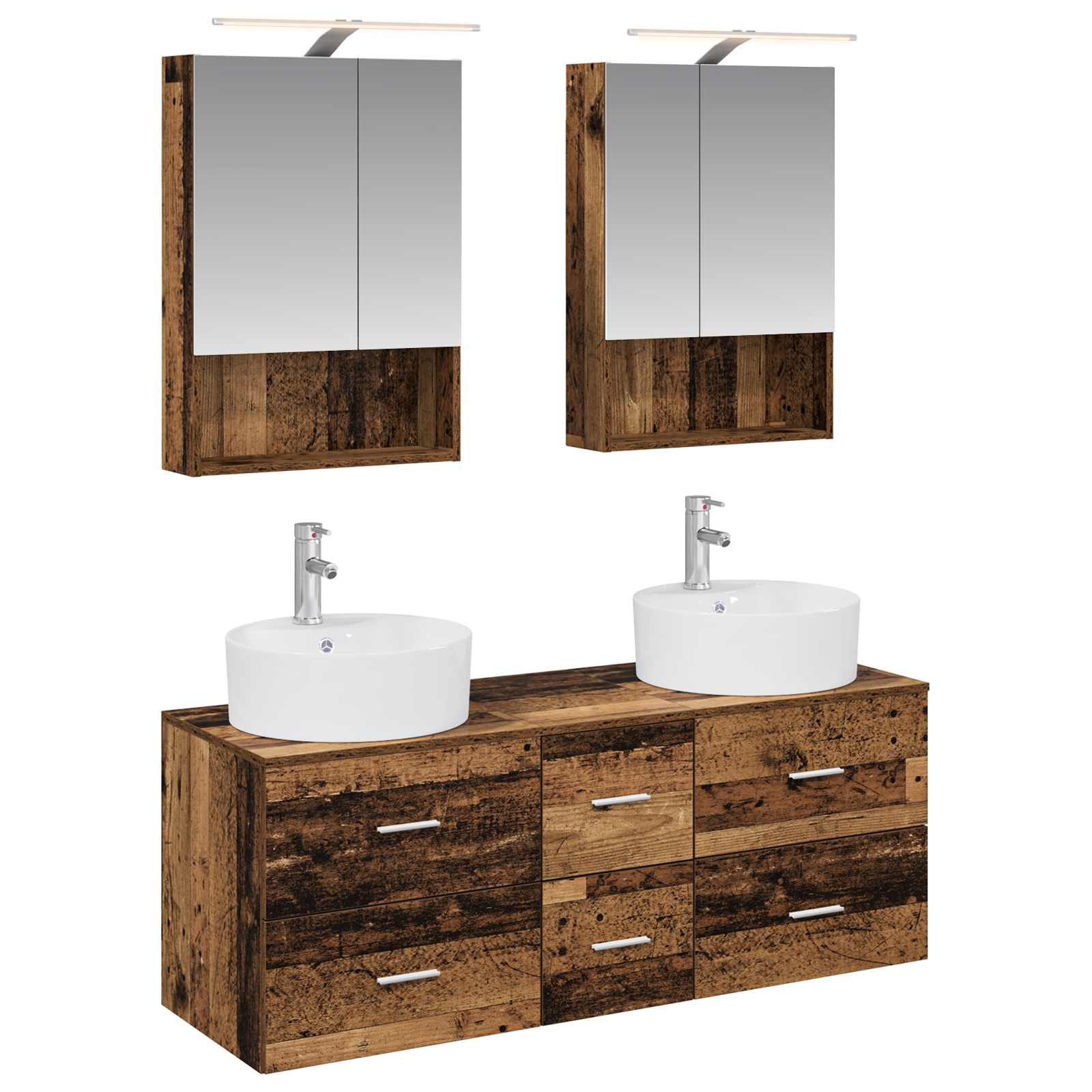 Set namještaja za kupaonicu 5 pcs Staro drvo