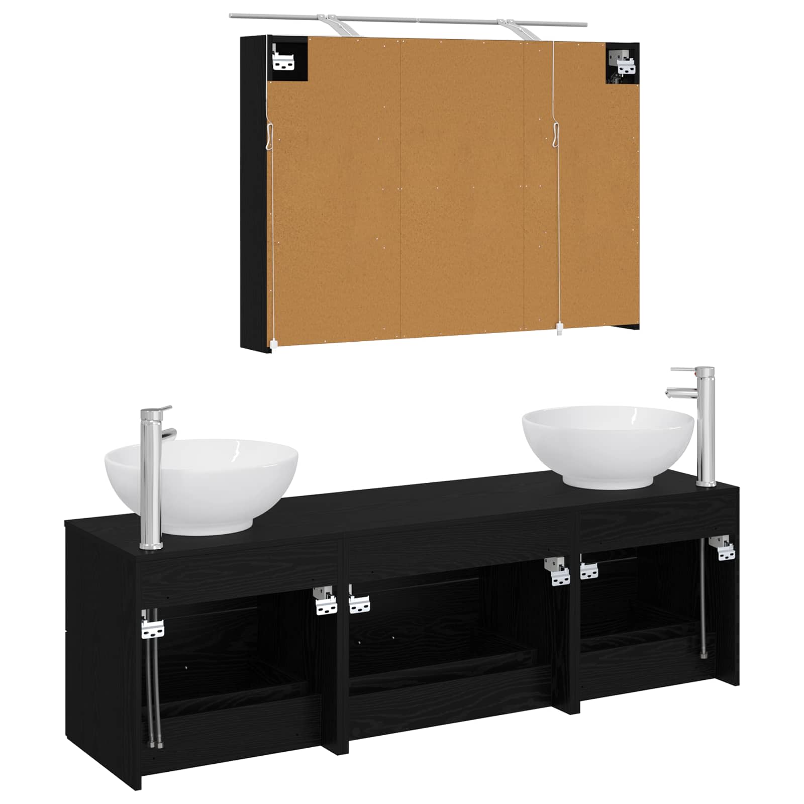 Set namještaja za kupaonicu 4 pcs Crni hrast