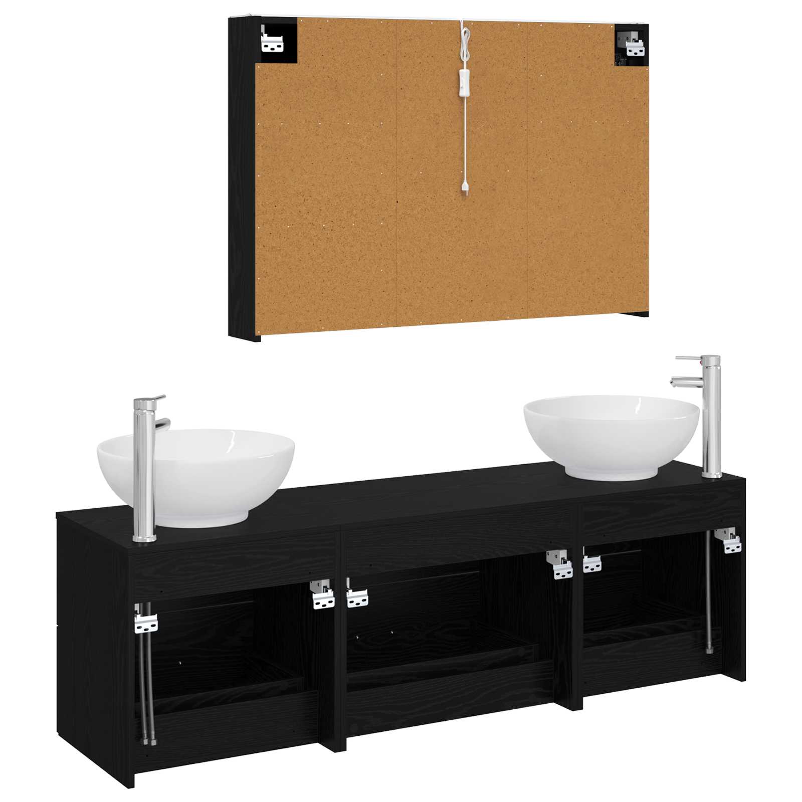 Set namještaja za kupaonicu 4 pcs Crni hrast