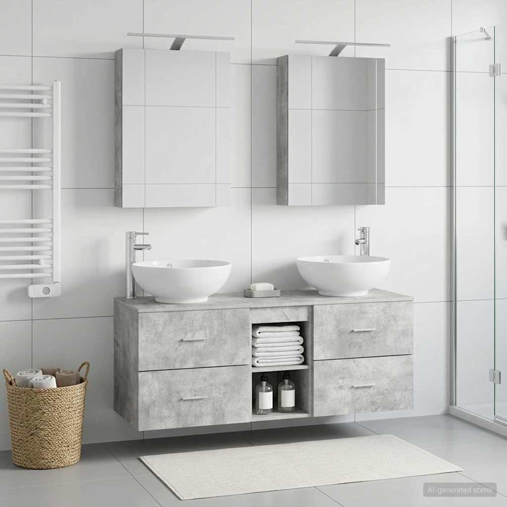 Set namještaja za kupaonicu 5 pcs Betonska siva