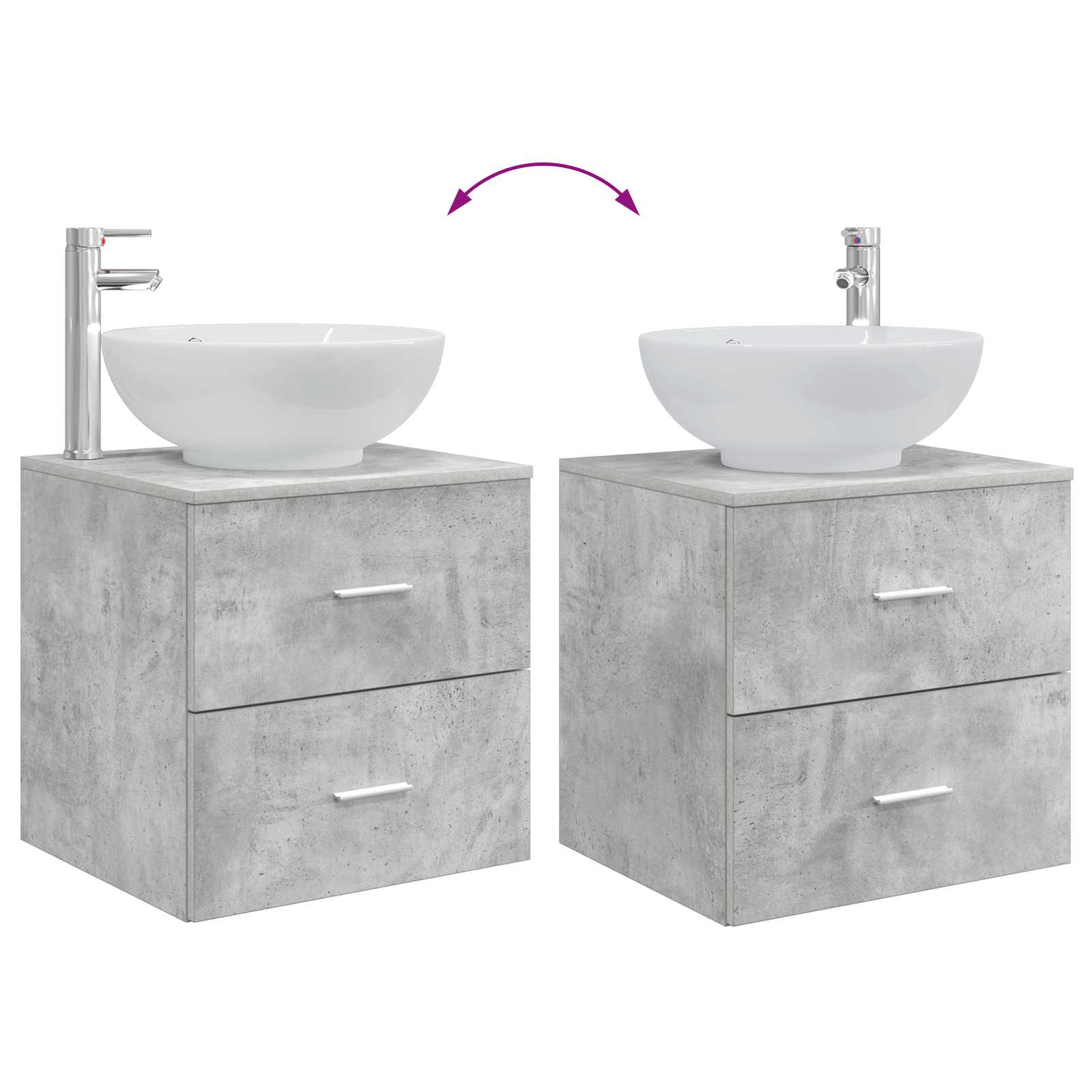 Set namještaja za kupaonicu 5 pcs Betonska siva