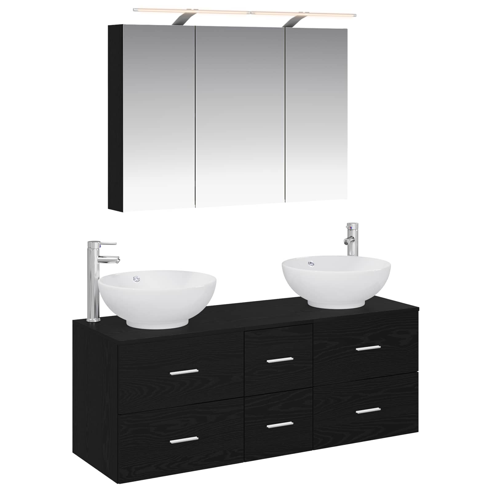 Set namještaja za kupaonicu 4 pcs Crni hrast