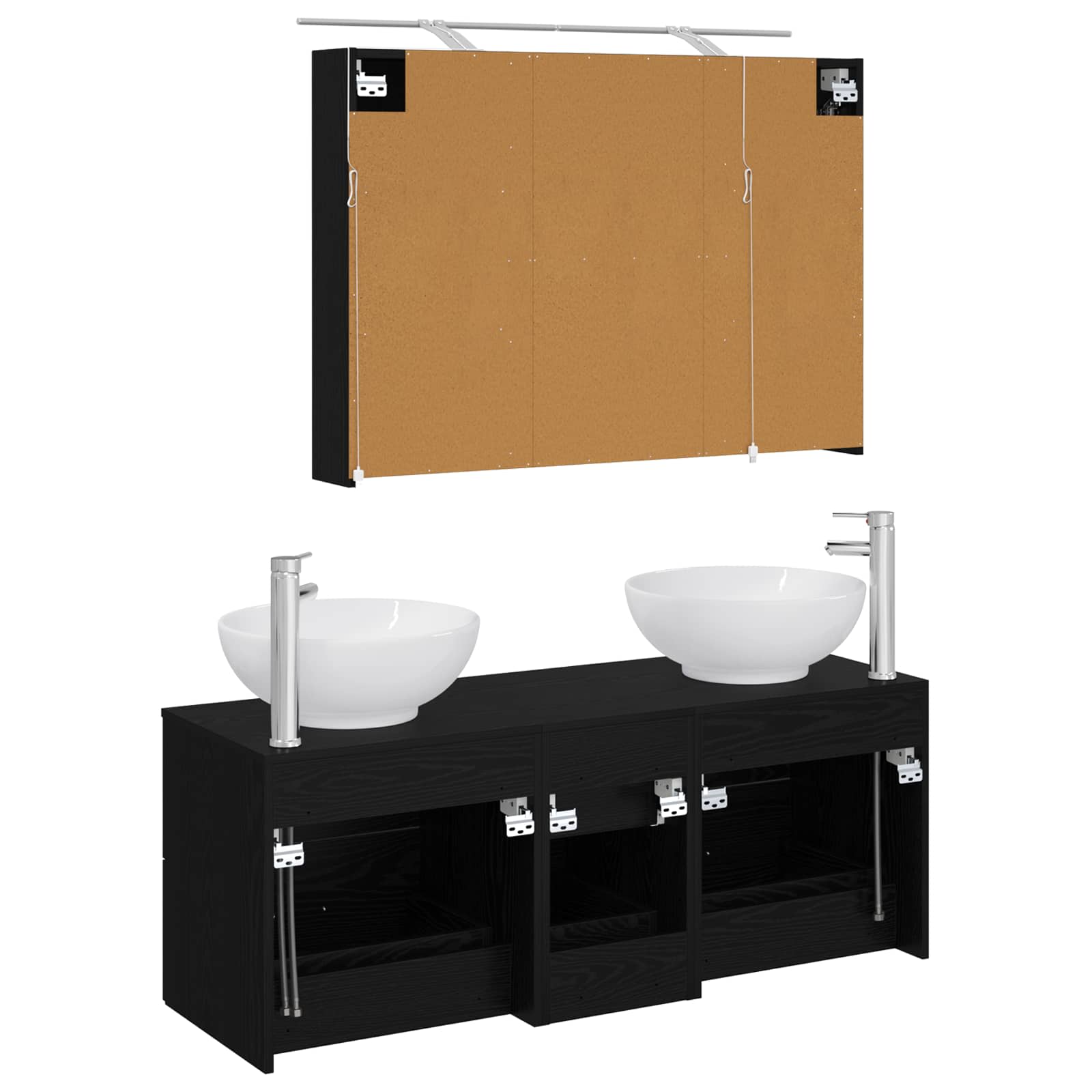 Set namještaja za kupaonicu 4 pcs Crni hrast