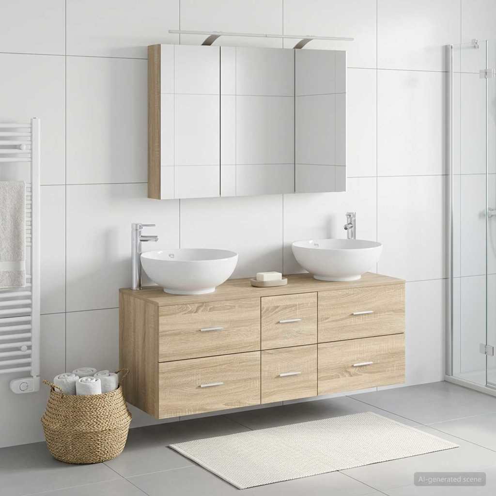 Set namještaja za kupaonicu 4 pcs Hrast sonoma