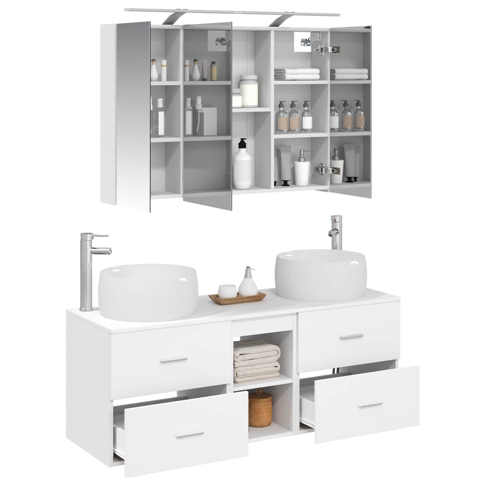 Set namještaja za kupaonicu 4 pcs Bijela