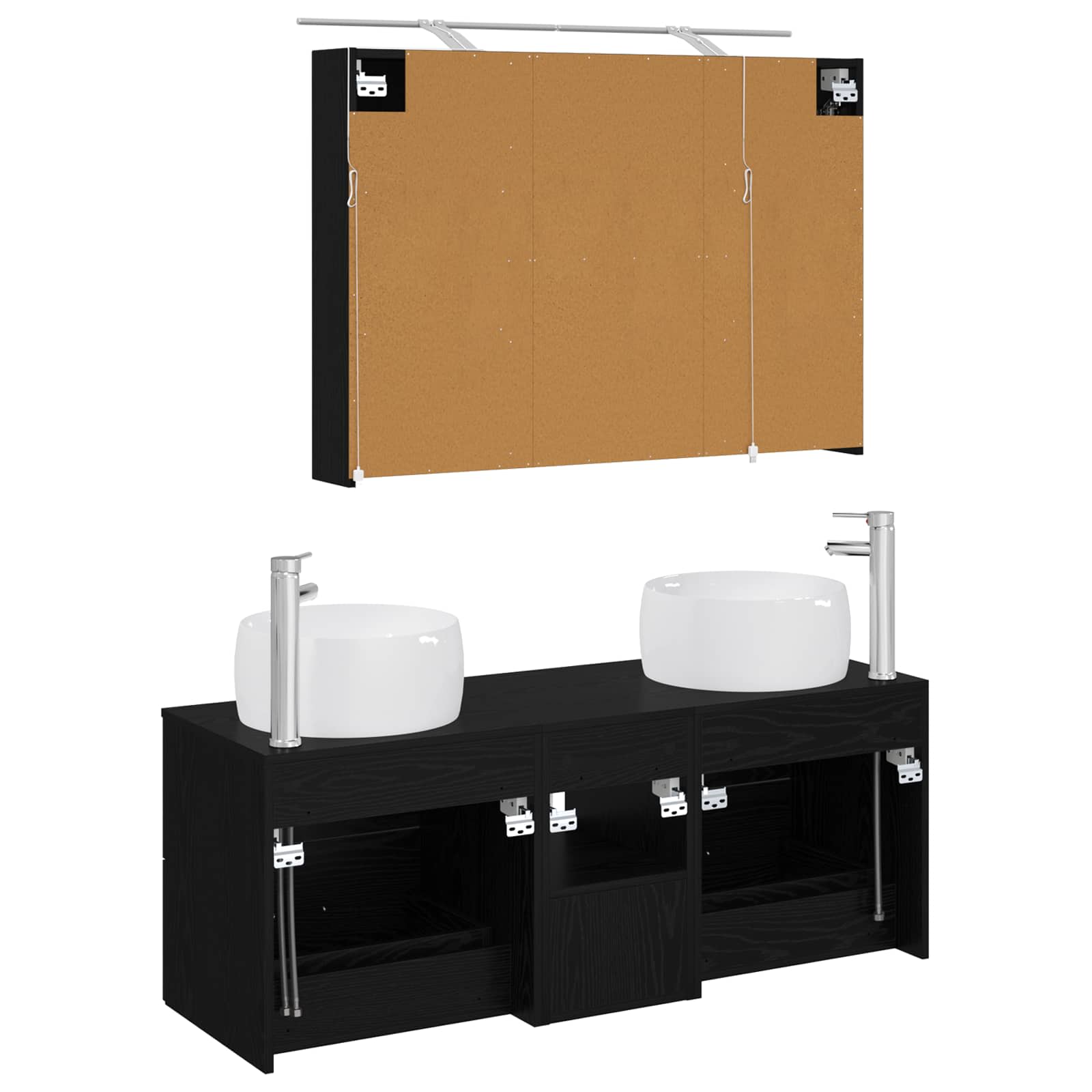 Set namještaja za kupaonicu 4 pcs Crni hrast