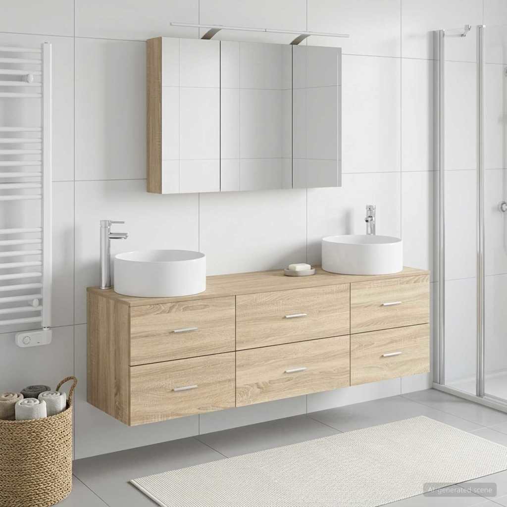 Set namještaja za kupaonicu 4 pcs Hrast sonoma