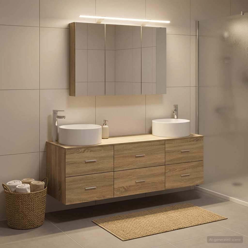 Set namještaja za kupaonicu 4 pcs Hrast sonoma
