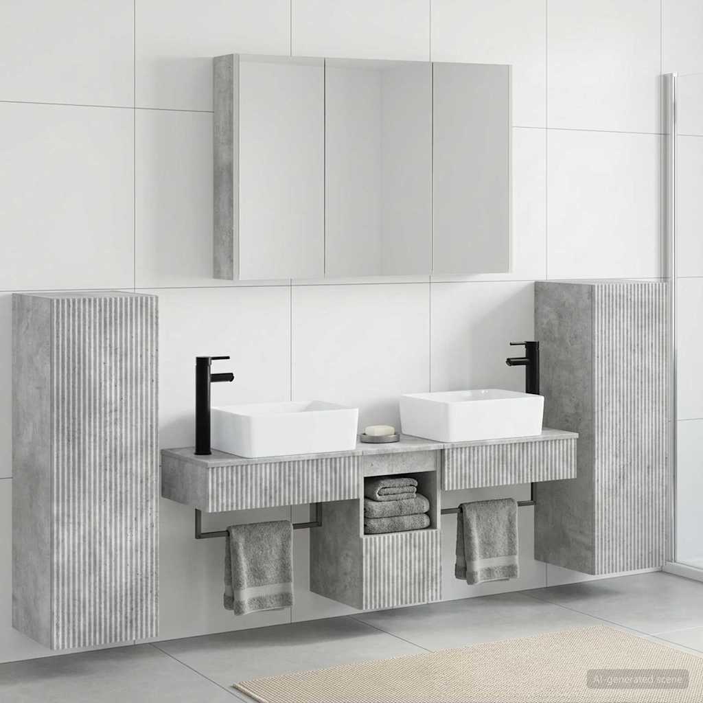 Set namještaja za kupaonicu 6 pcs Betonska siva