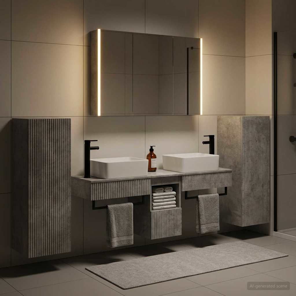 Set namještaja za kupaonicu 6 pcs Betonska siva