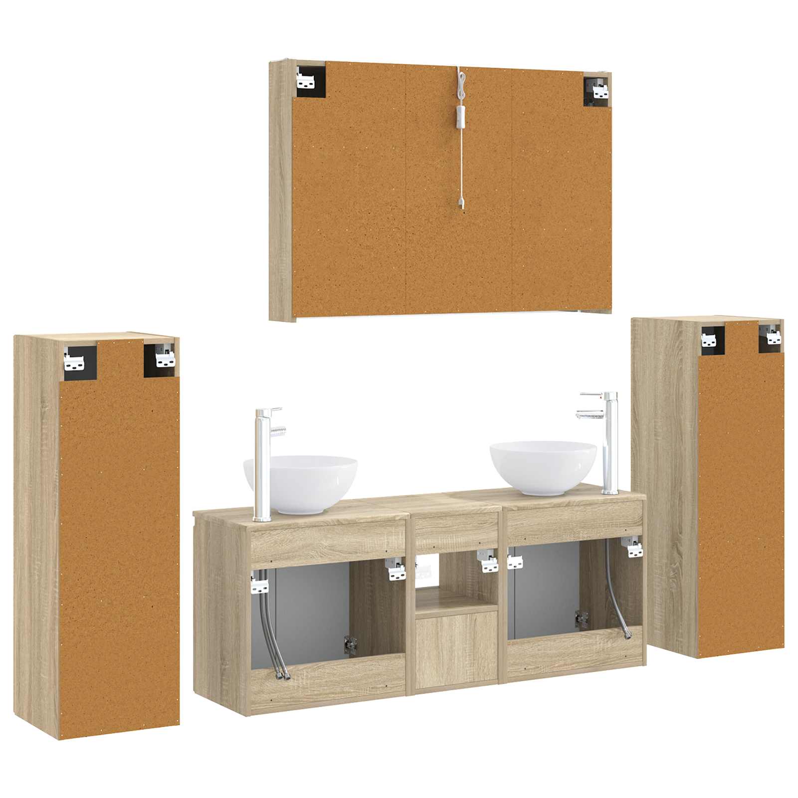 Set namještaja za kupaonicu 6 pcs Hrast sonoma