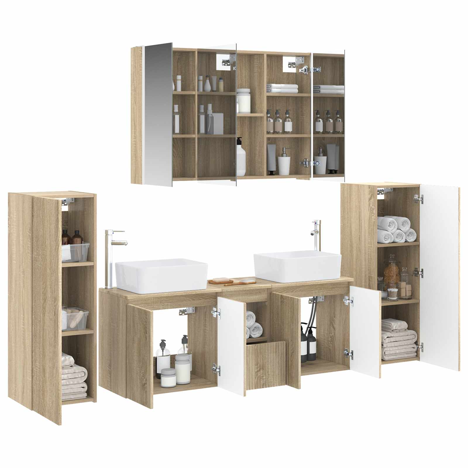 Set namještaja za kupaonicu 6 pcs Hrast sonoma